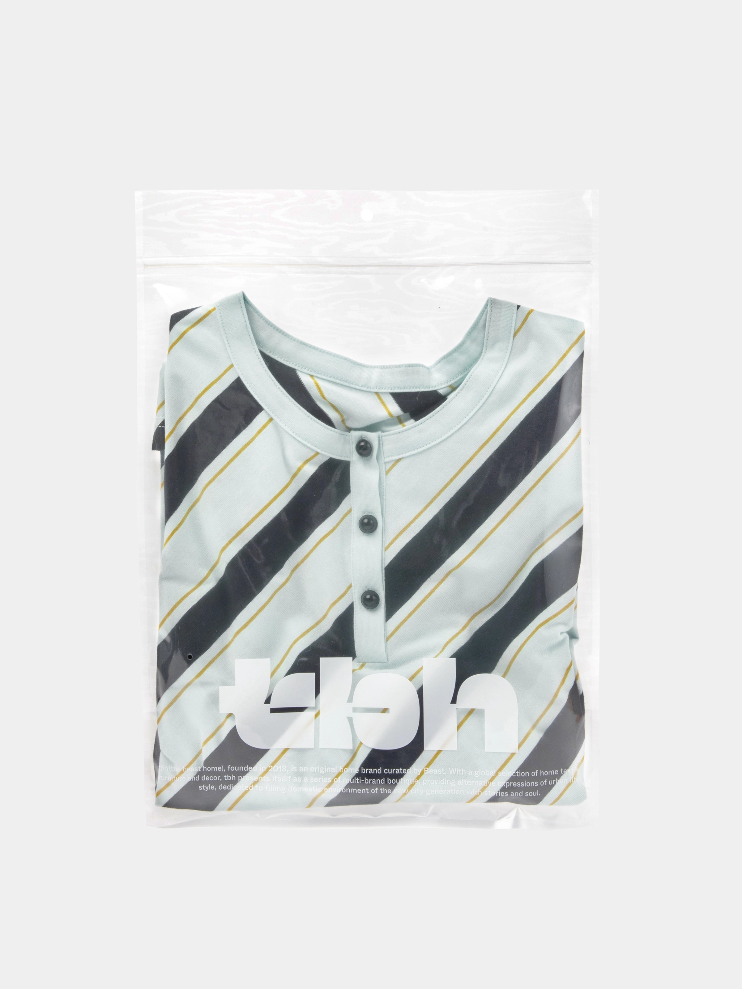 "Urban Jungle" Black Panther Knitted Henley Top – Blue & Black Stripes