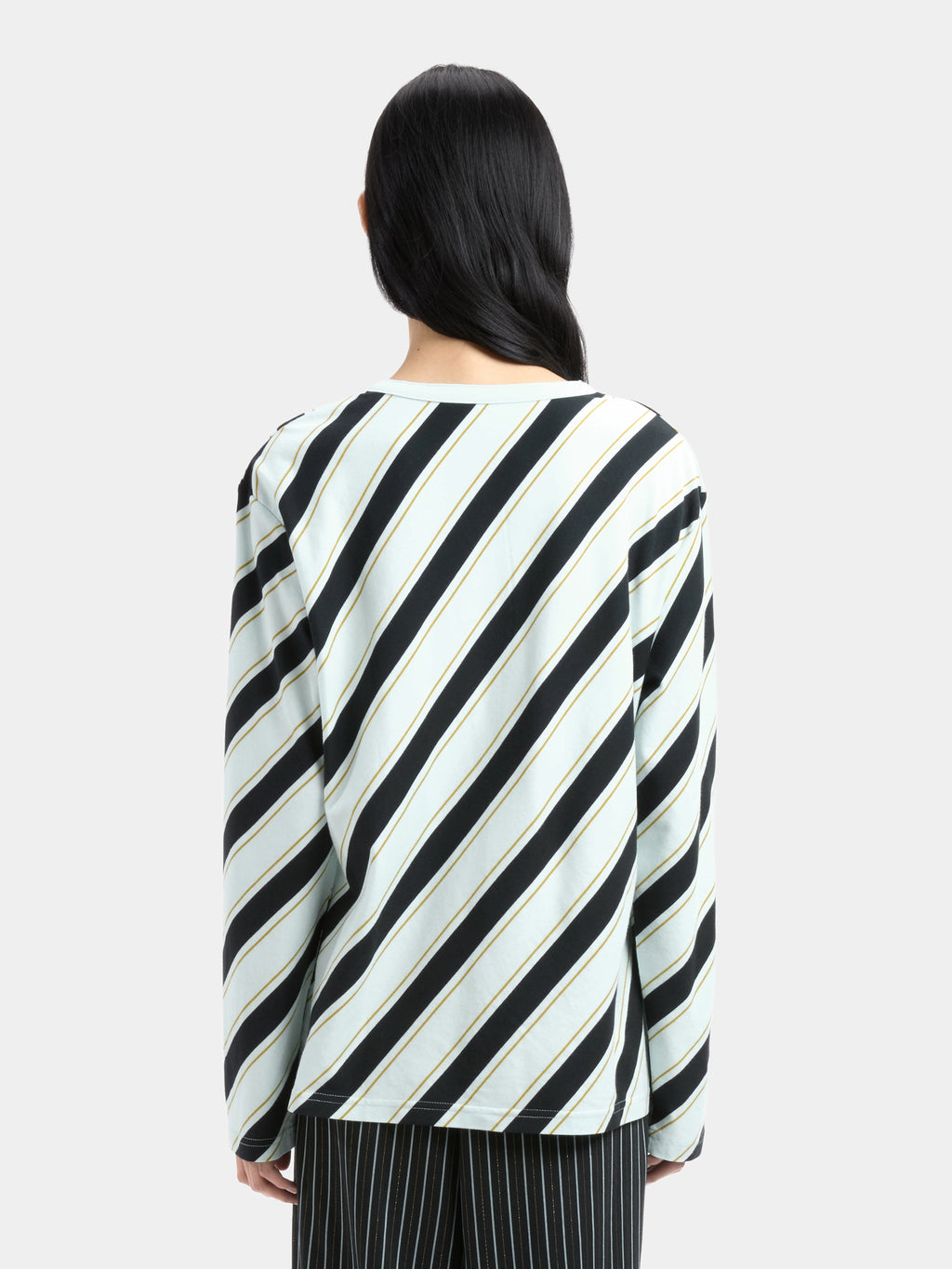 "Urban Jungle" Black Panther Knitted Henley Top – Blue & Black Stripes