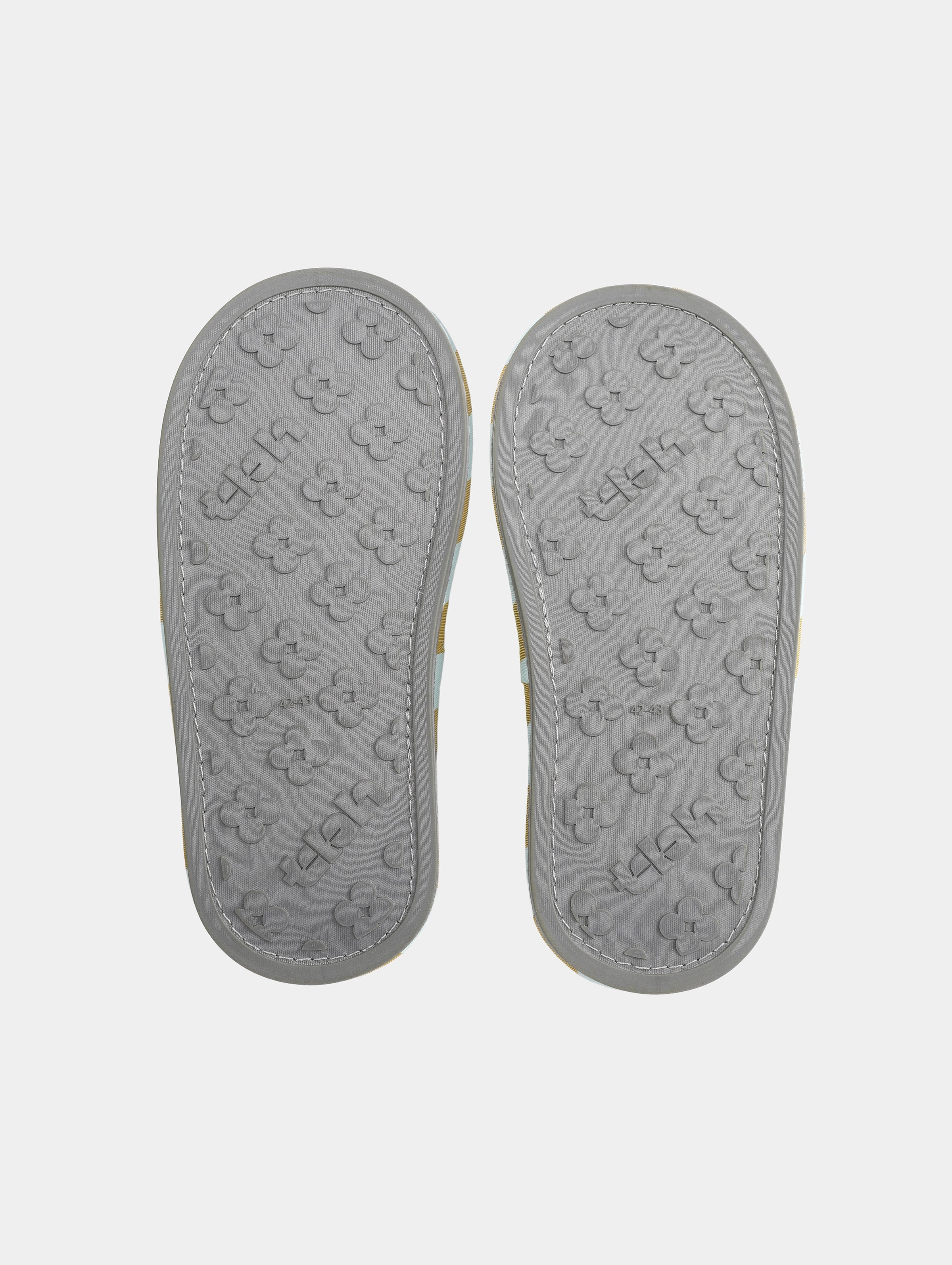 "Urban Jungle" Black Panther Open-Toe Slippers – Blue & Green Stripes