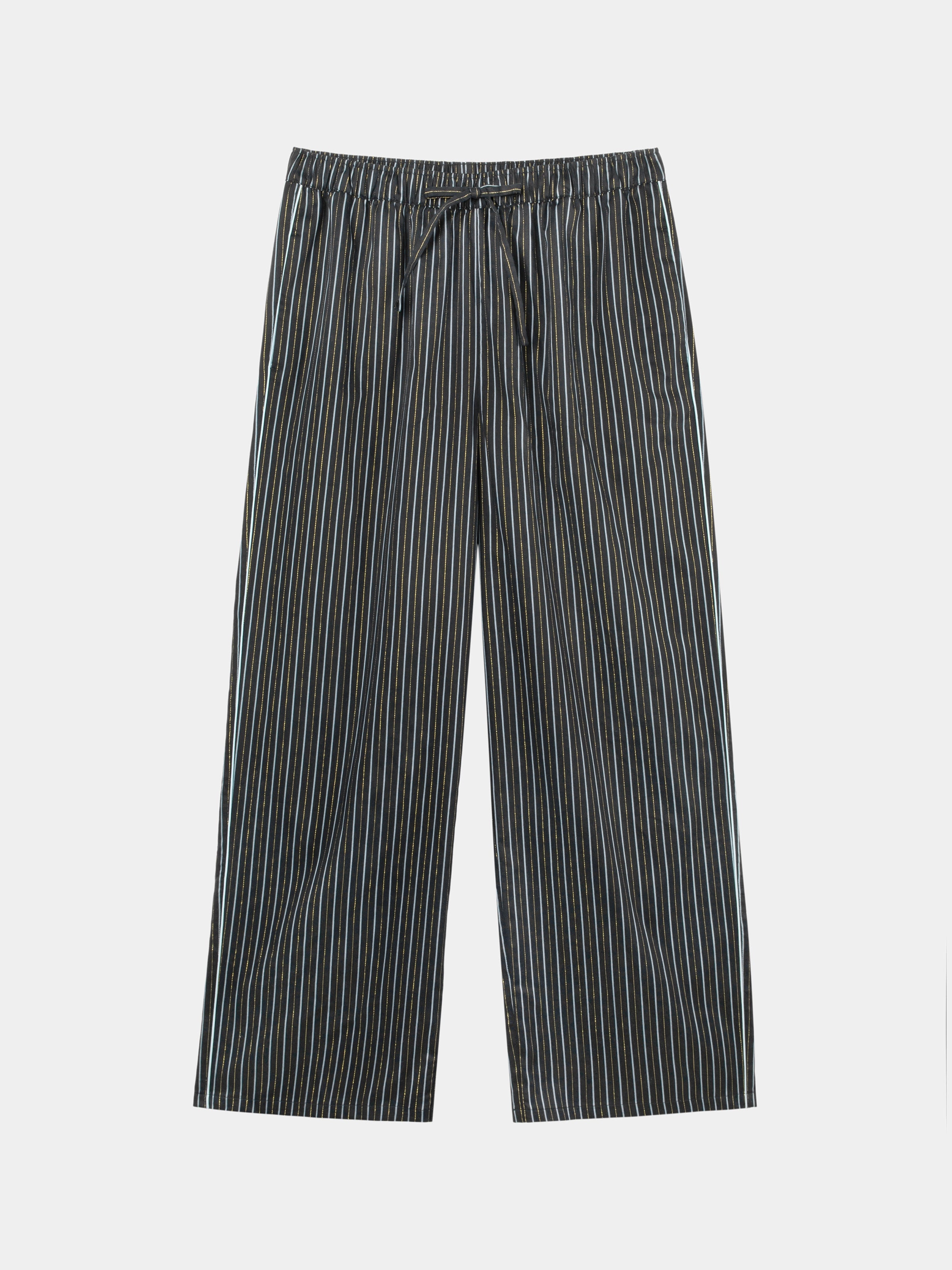 "Urban Jungle" Black Panther Tencel Cotton Blend Loungewear Set Long Sleeve – Dark Gold Stripes