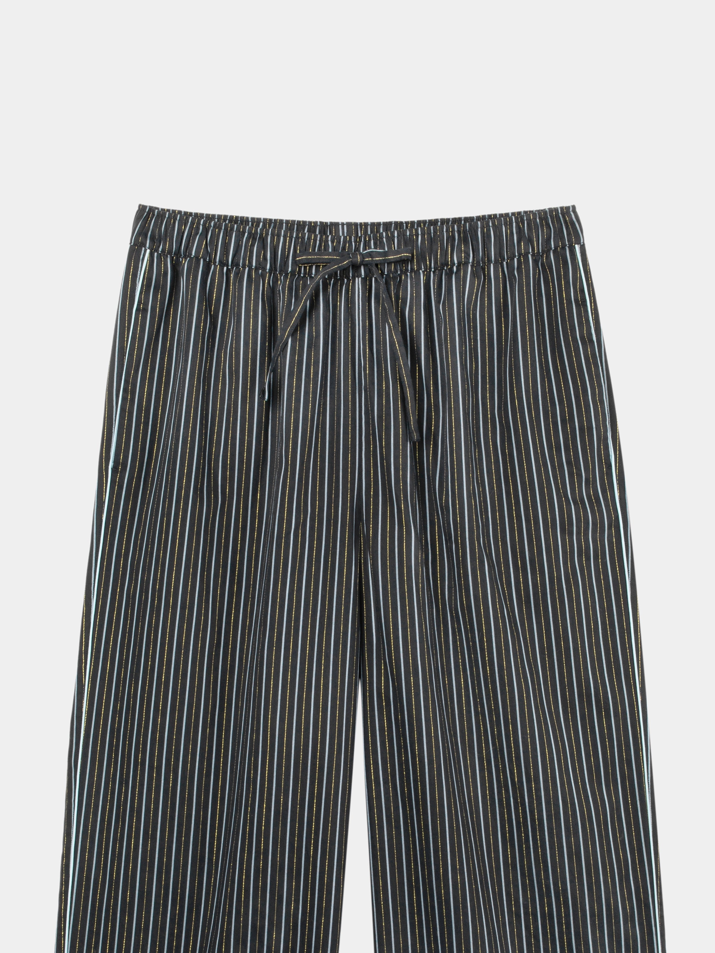 "Urban Jungle" Black Panther Tencel Cotton Blend Loungewear Set Long Sleeve – Dark Gold Stripes