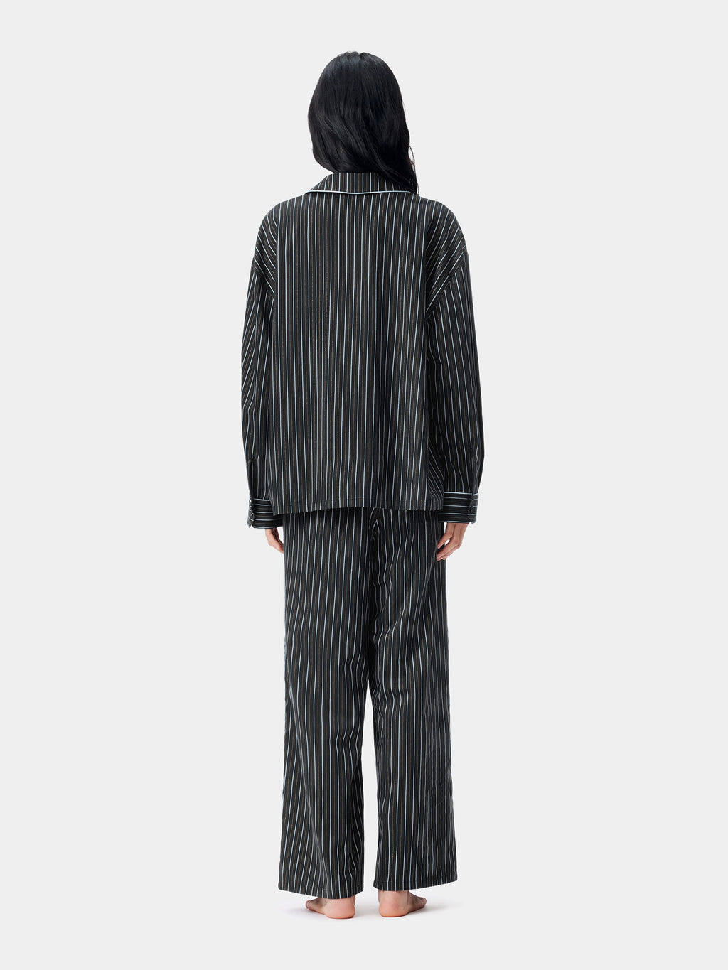"Urban Jungle" Black Panther Tencel Cotton Blend Loungewear Set Long Sleeve – Dark Gold Stripes