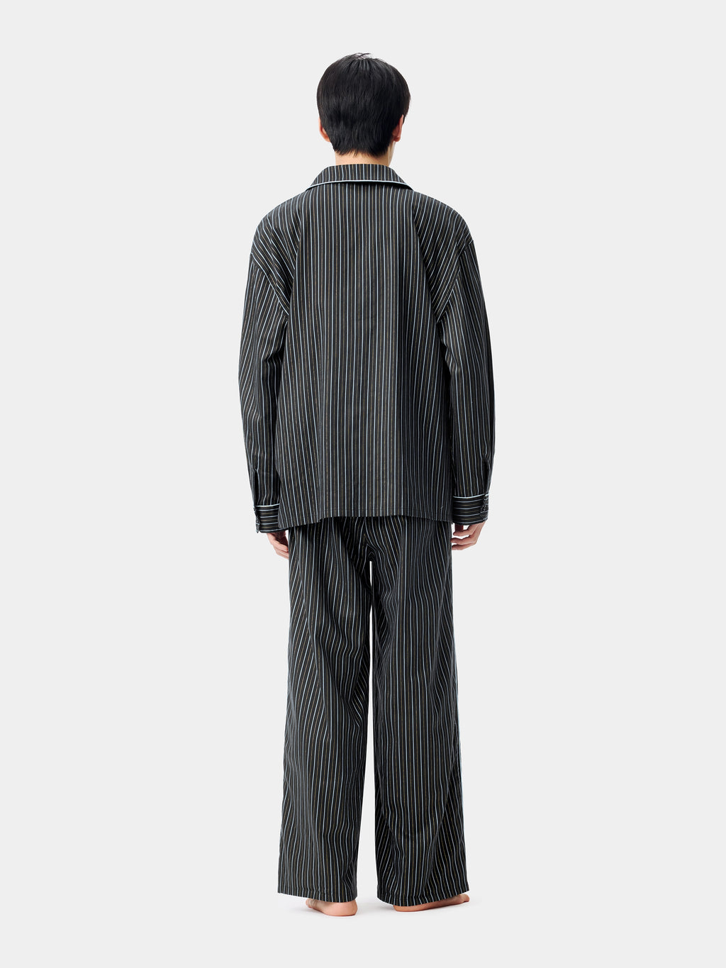 "Urban Jungle" Black Panther Tencel Cotton Blend Loungewear Set Long Sleeve – Dark Gold Stripes