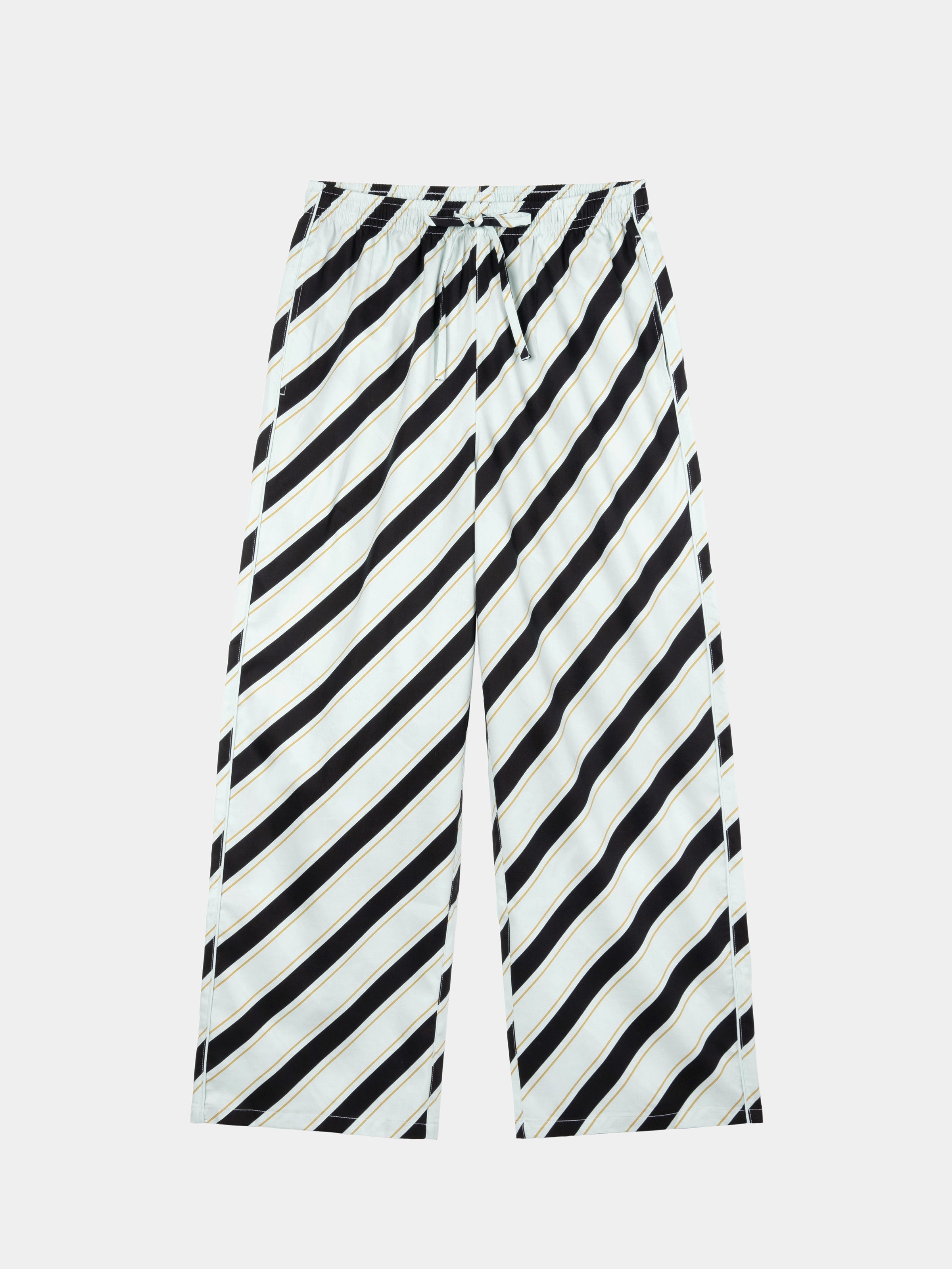 "Urban Jungle" Black Panther Tencel Cotton Blend Loungewear Set Short Sleeve – Blue & Black Stripes