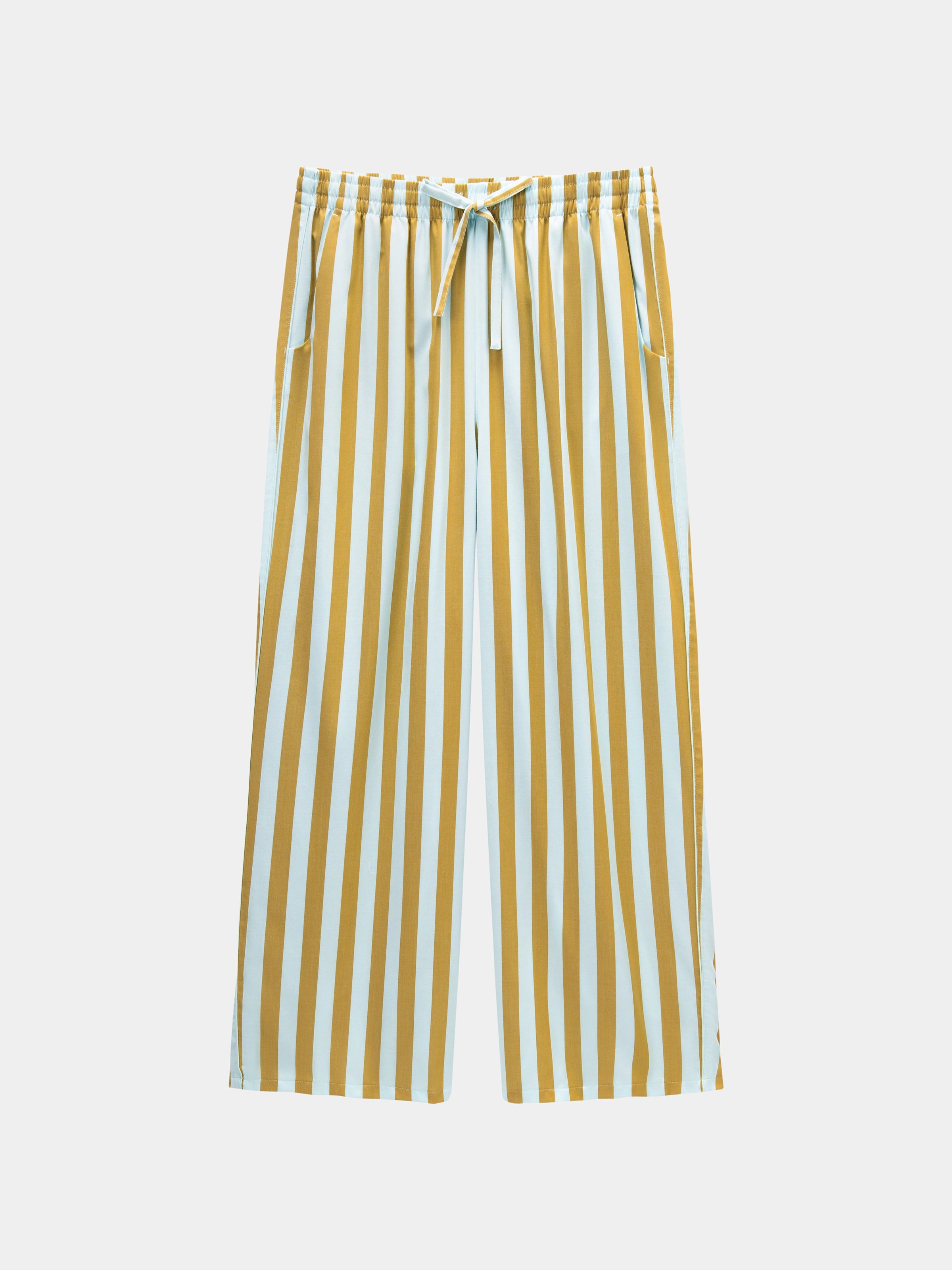 "Urban Jungle" Black Panther Tencel Cotton Blend Loungewear Set Short Sleeve – Blue & Green Stripes