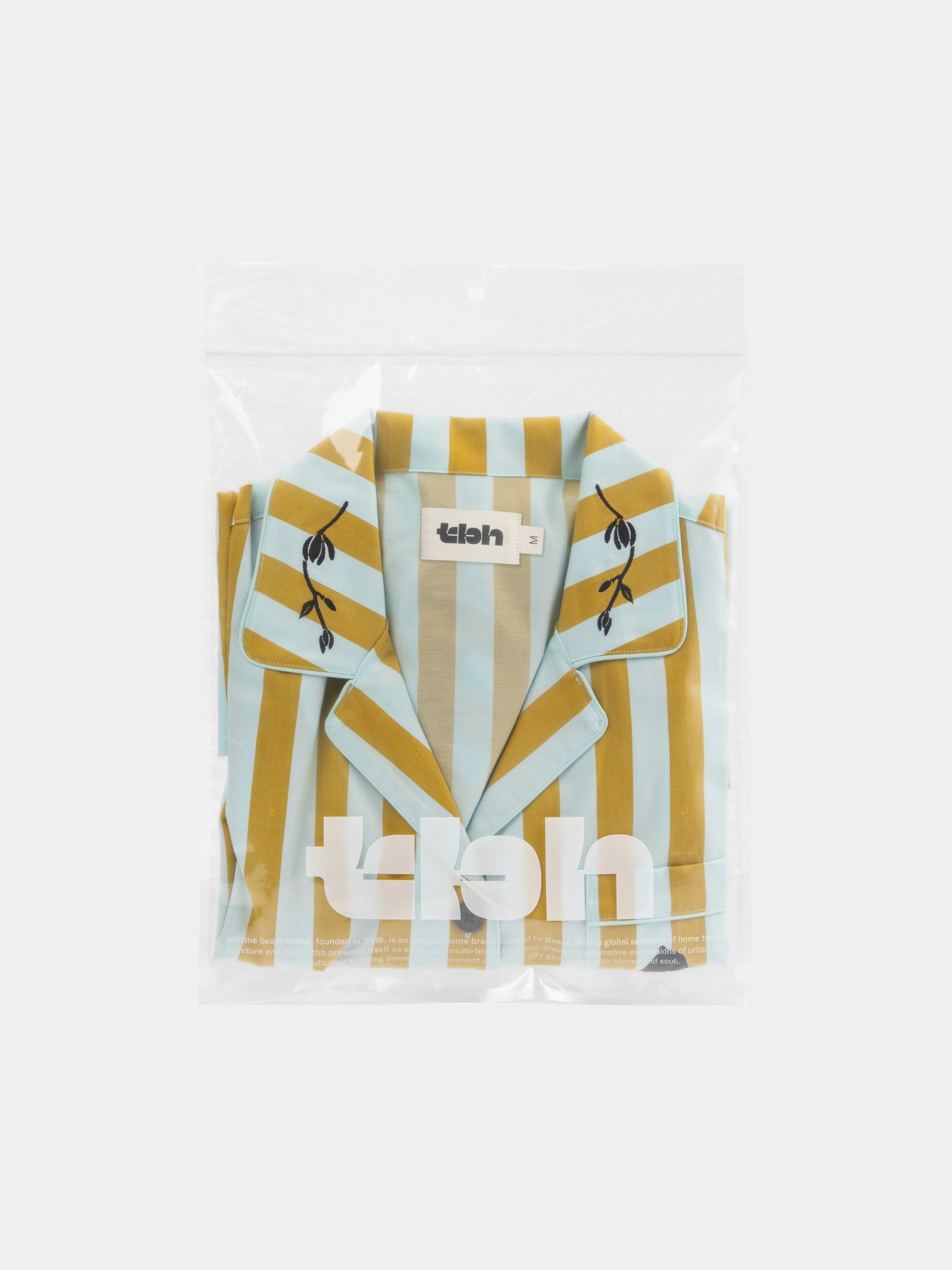 "Urban Jungle" Black Panther Tencel Cotton Blend Loungewear Set Short Sleeve – Blue & Green Stripes