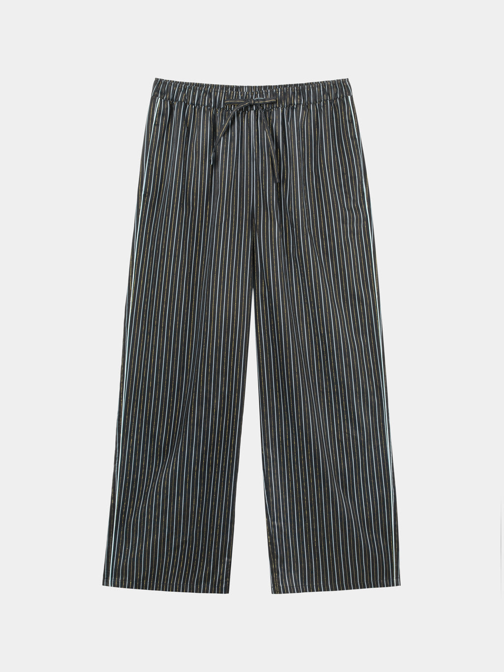 "Urban Jungle" Black Panther Tencel Cotton Blend Loungewear Set Short Sleeve – Dark Gold Stripes