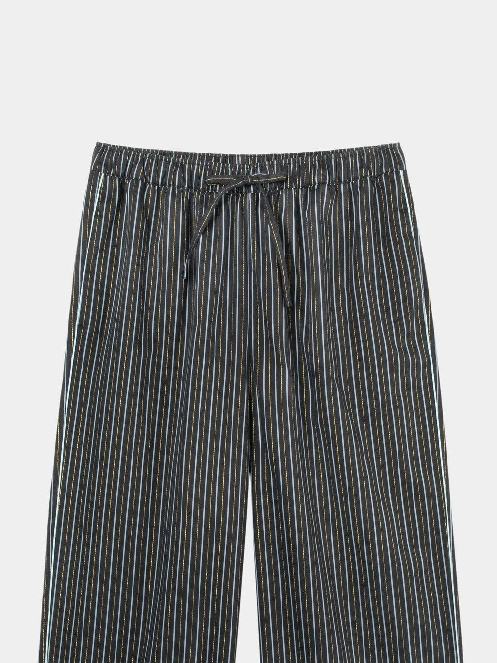 "Urban Jungle" Black Panther Tencel Cotton Blend Loungewear Set Short Sleeve – Dark Gold Stripes