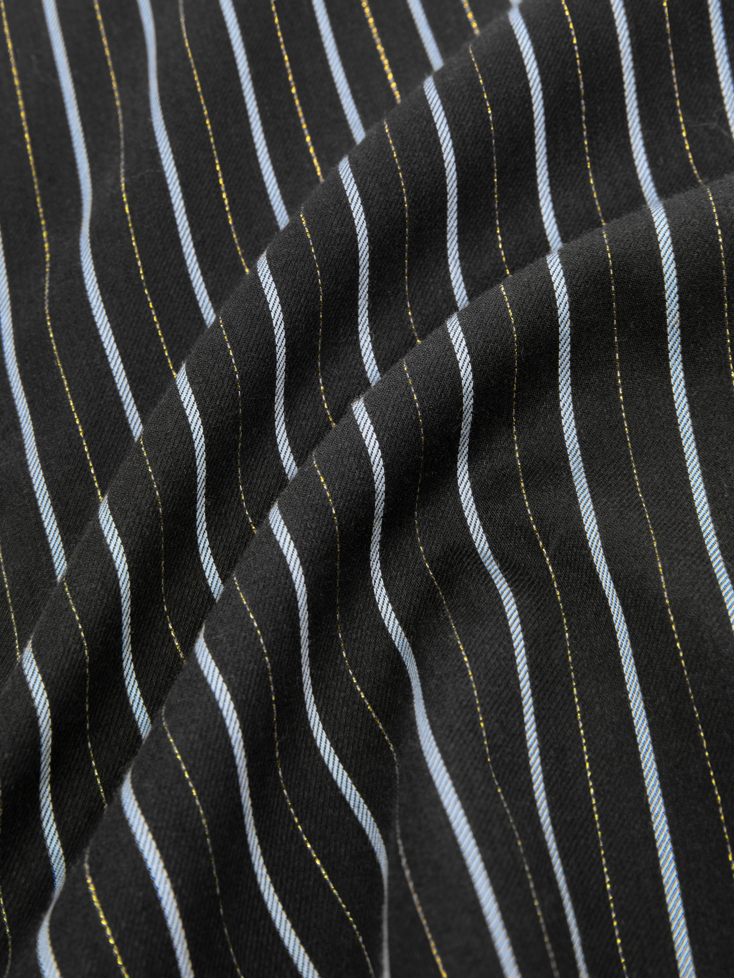 "Urban Jungle" Black Panther Tencel Cotton Blend Loungewear Set Short Sleeve – Dark Gold Stripes