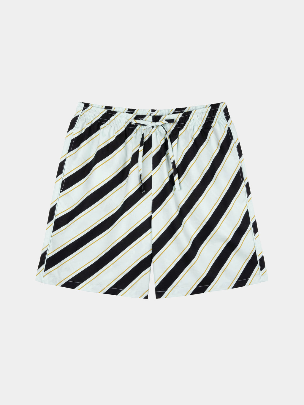 "Urban Jungle" Black Panther Tencel Cotton Blend Loungewear Set Short Sleeve & Shorts – Blue & Black Stripes