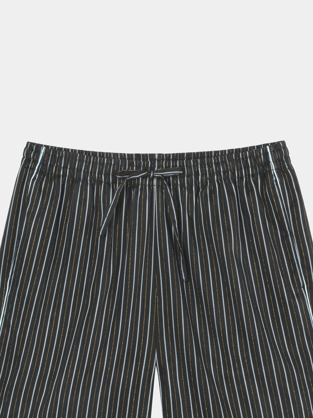 "Urban Jungle" Black Panther Tencel Cotton Blend Loungewear Set Short Sleeve & Shorts – Dark Gold Stripes