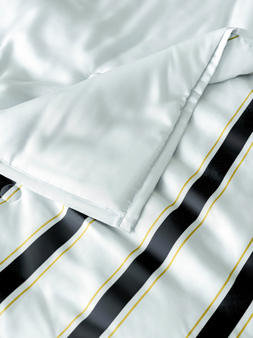 "Urban Jungle" Black Panther Tencel Printed Summer Quilt – Blue & Black Stripes