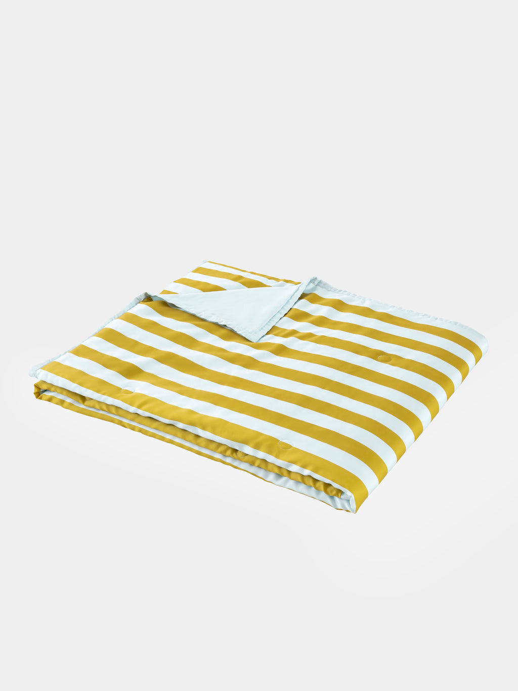 "Urban Jungle" Black Panther Tencel Printed Summer Quilt – Blue & Green Stripes
