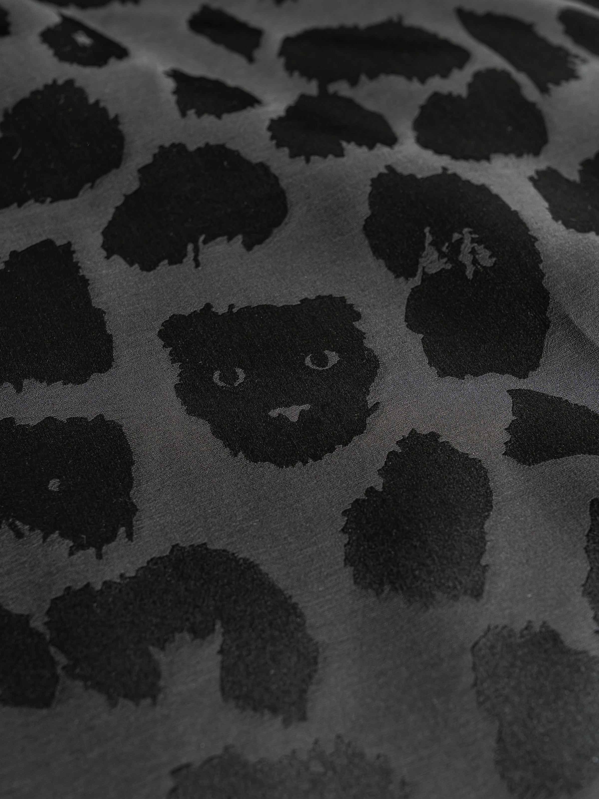"Urban Jungle" Black Panther 19 Momme Machine-Washable Silk Jacquard Bedding Set – Black Leopard