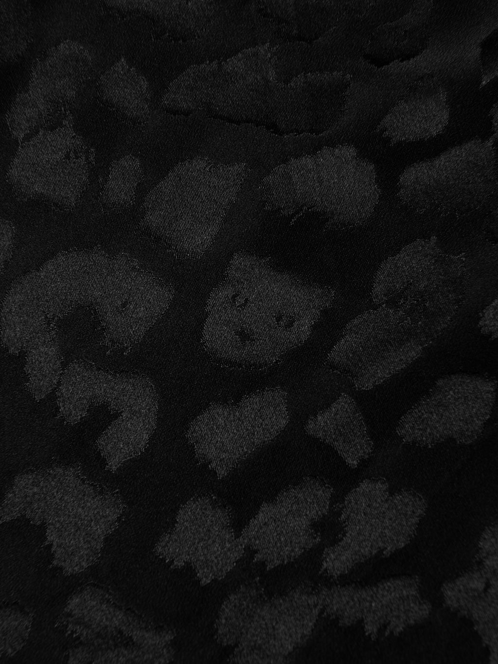 "Urban Jungle" Black Panther 19 Momme Machine-Washable Silk Jacquard Loungewear Set Long Sleeve – Black Leopard