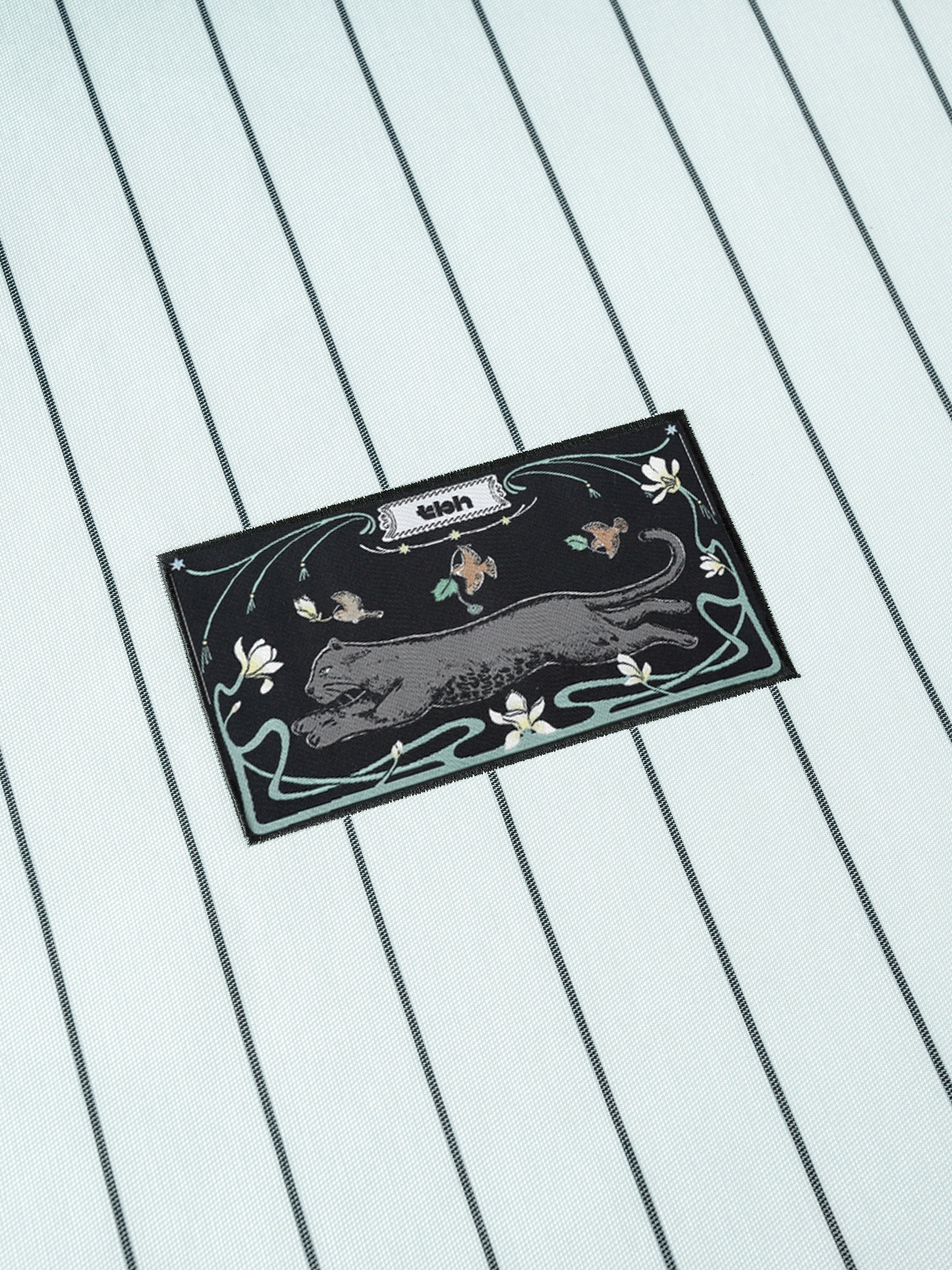 "Urban Jungle" Black Panther Cooling Bed Mat Set – Blue & Black Stripes