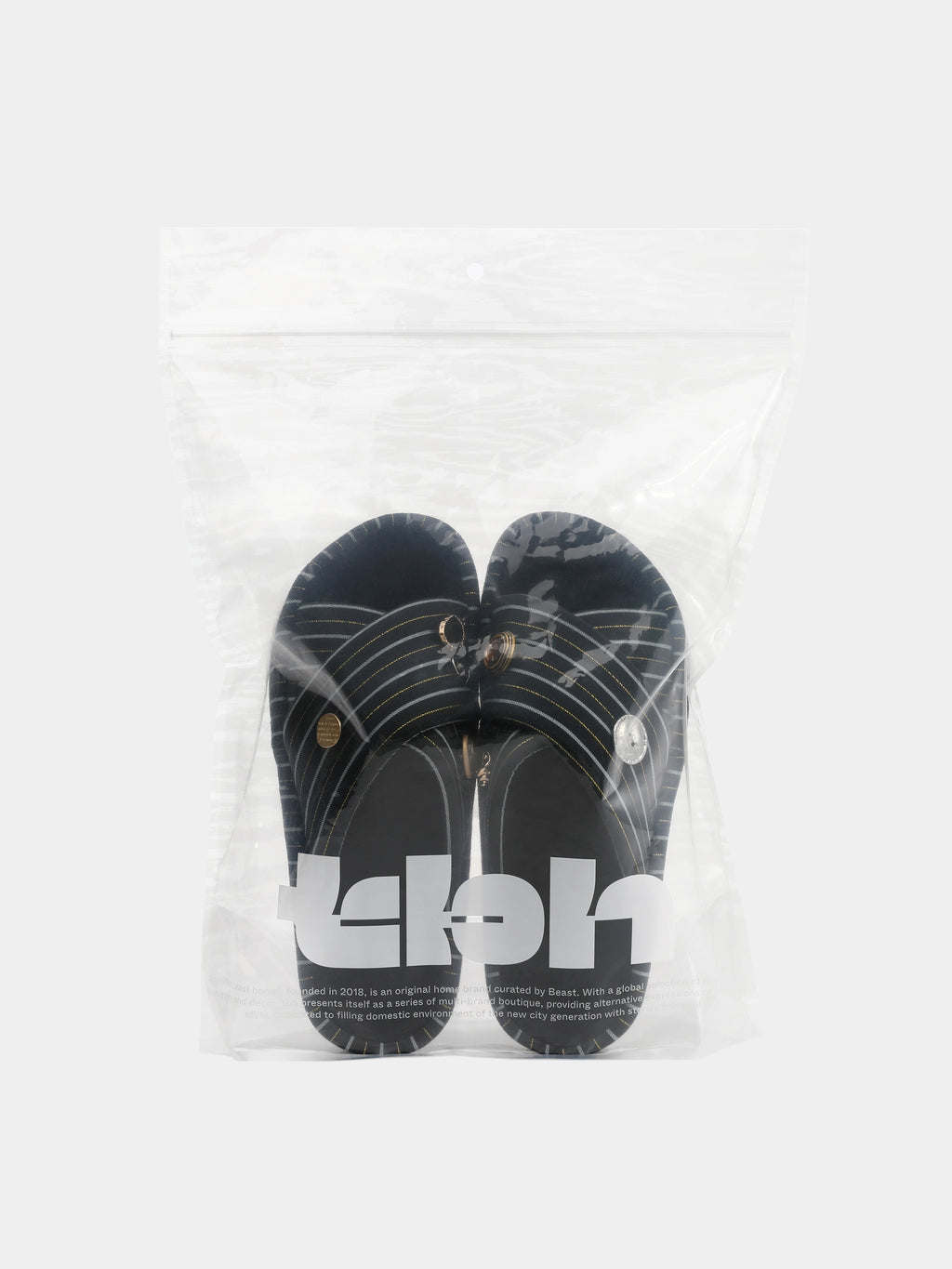 "Urban Jungle" Black Panther Cross-Strap Slippers – Dark Gold Stripes