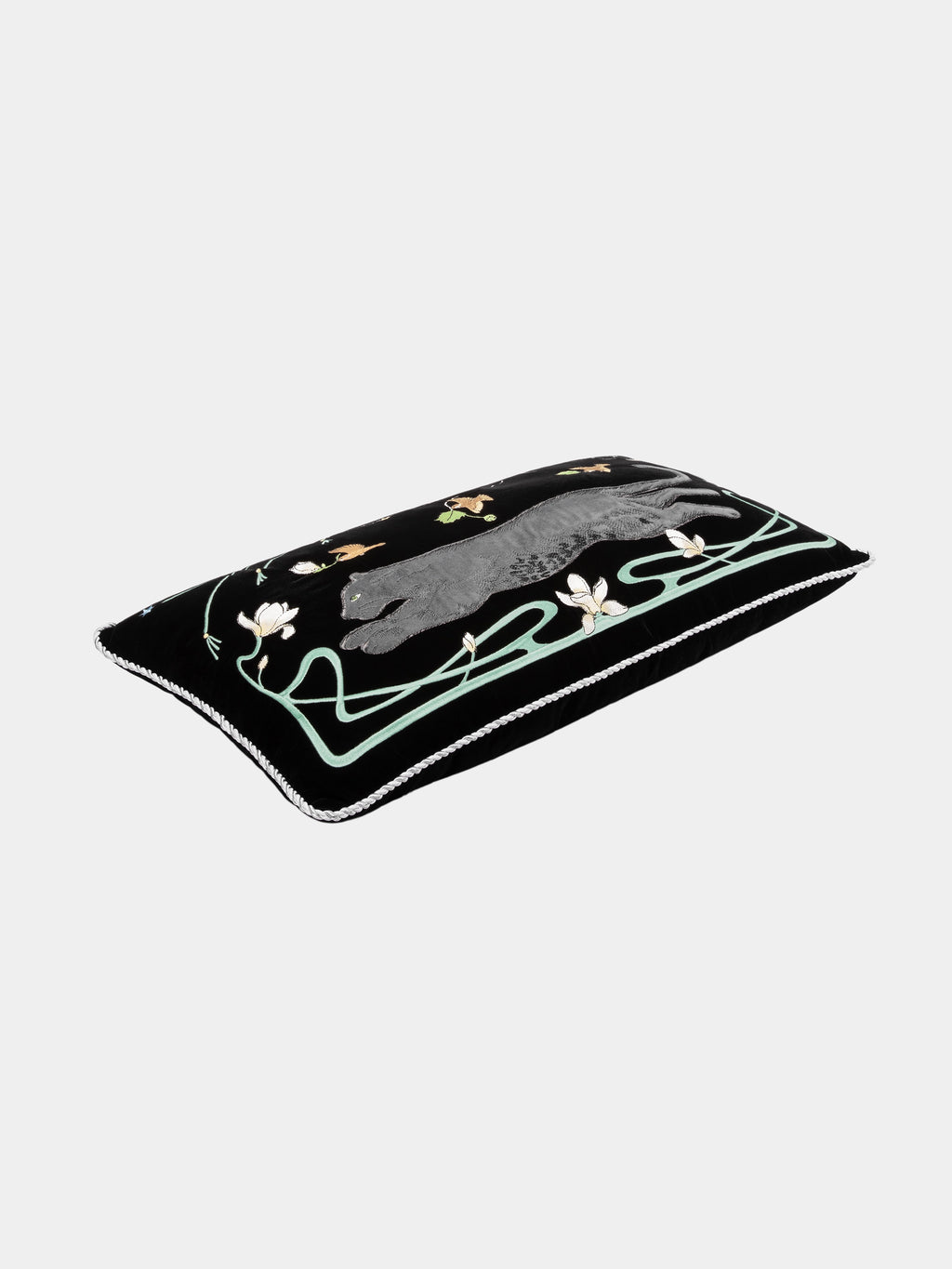 "Urban Jungle" Black Panther Embroidered Cushion – Black Panther & Magnolia