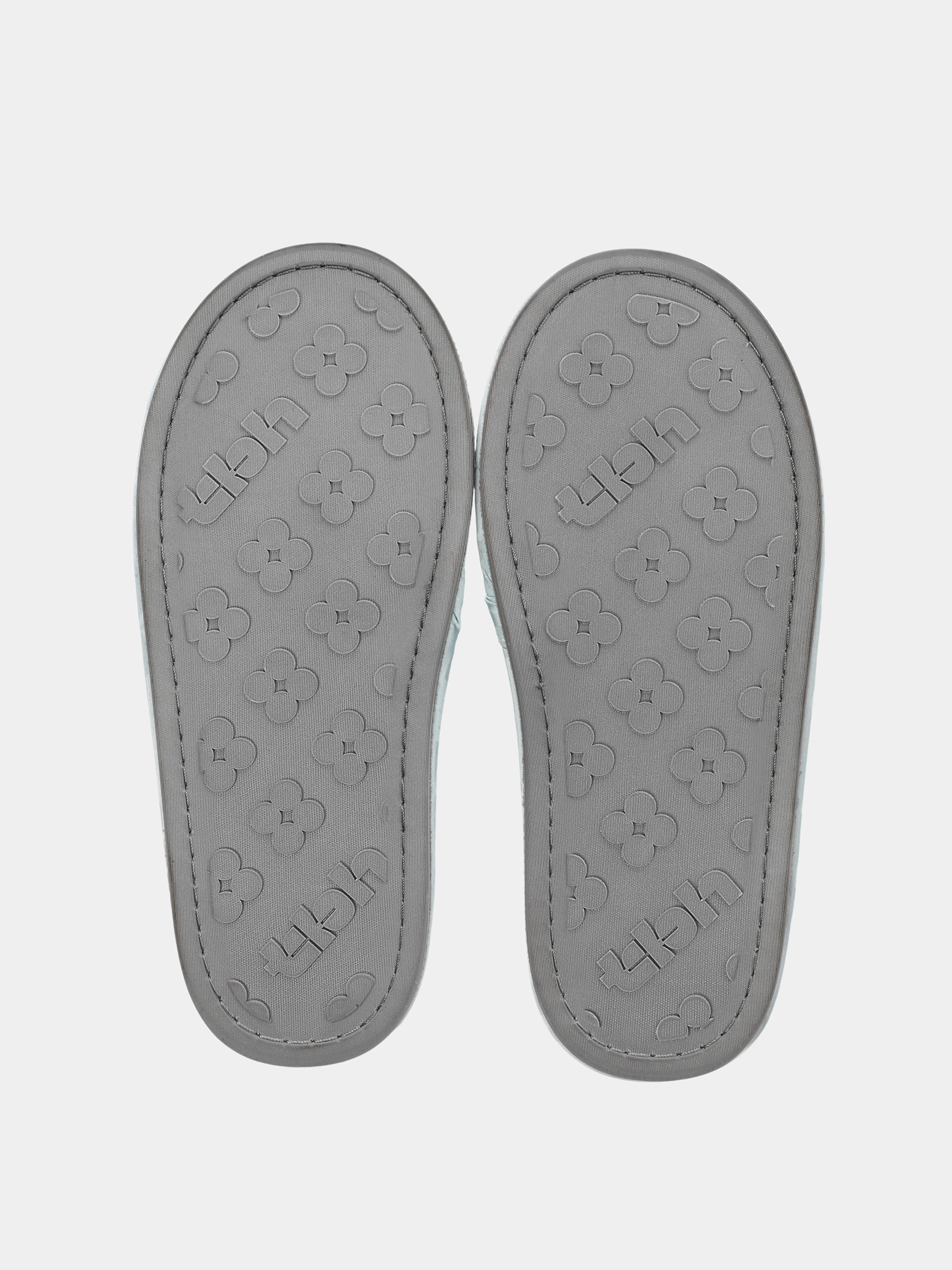 "Urban Jungle" Black Panther Jacquard Open-Toe Slippers – Mist Blue