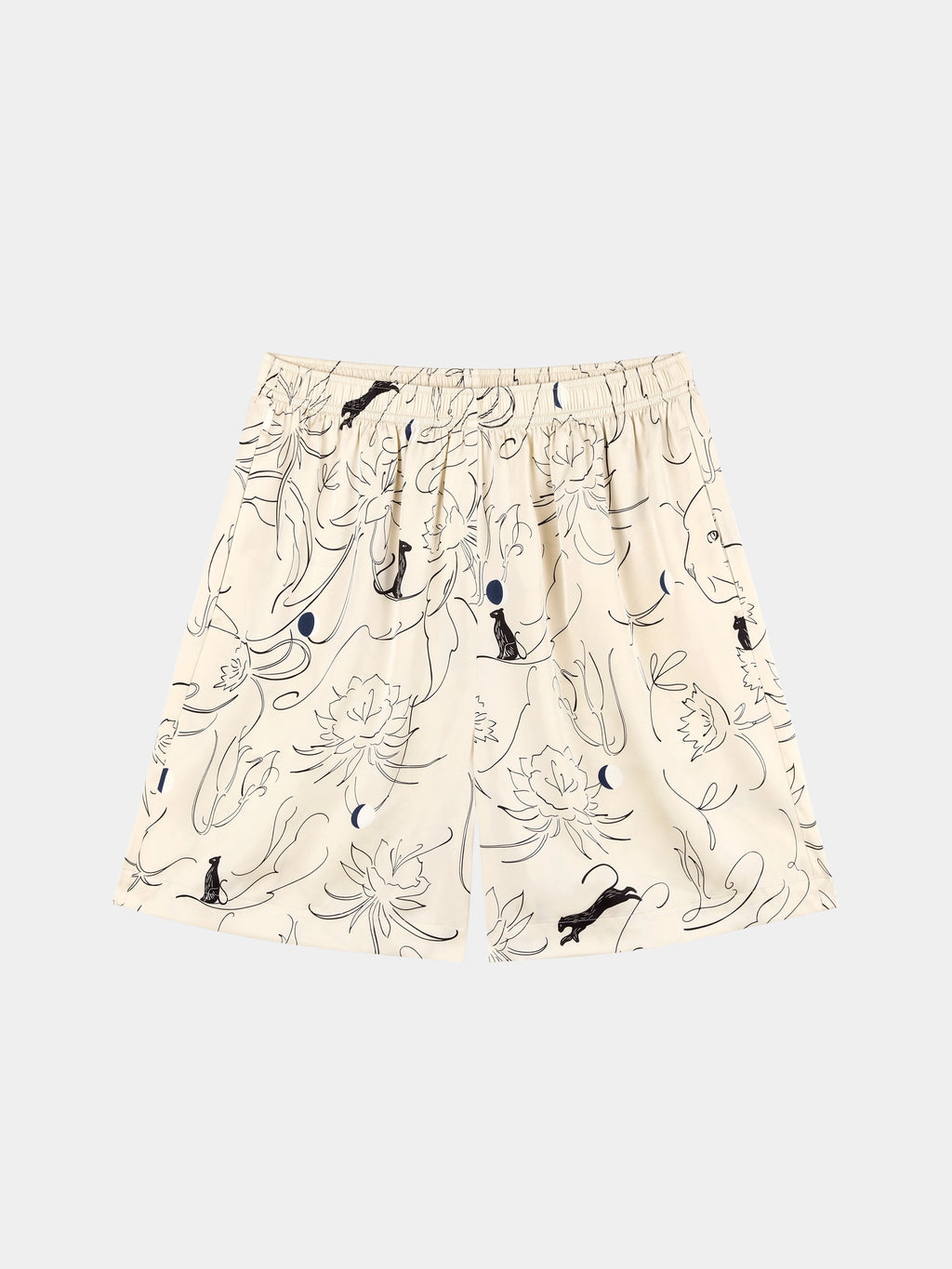 "Urban Jungle" Satin Loungewear Set Short Sleeve – Dune Gold