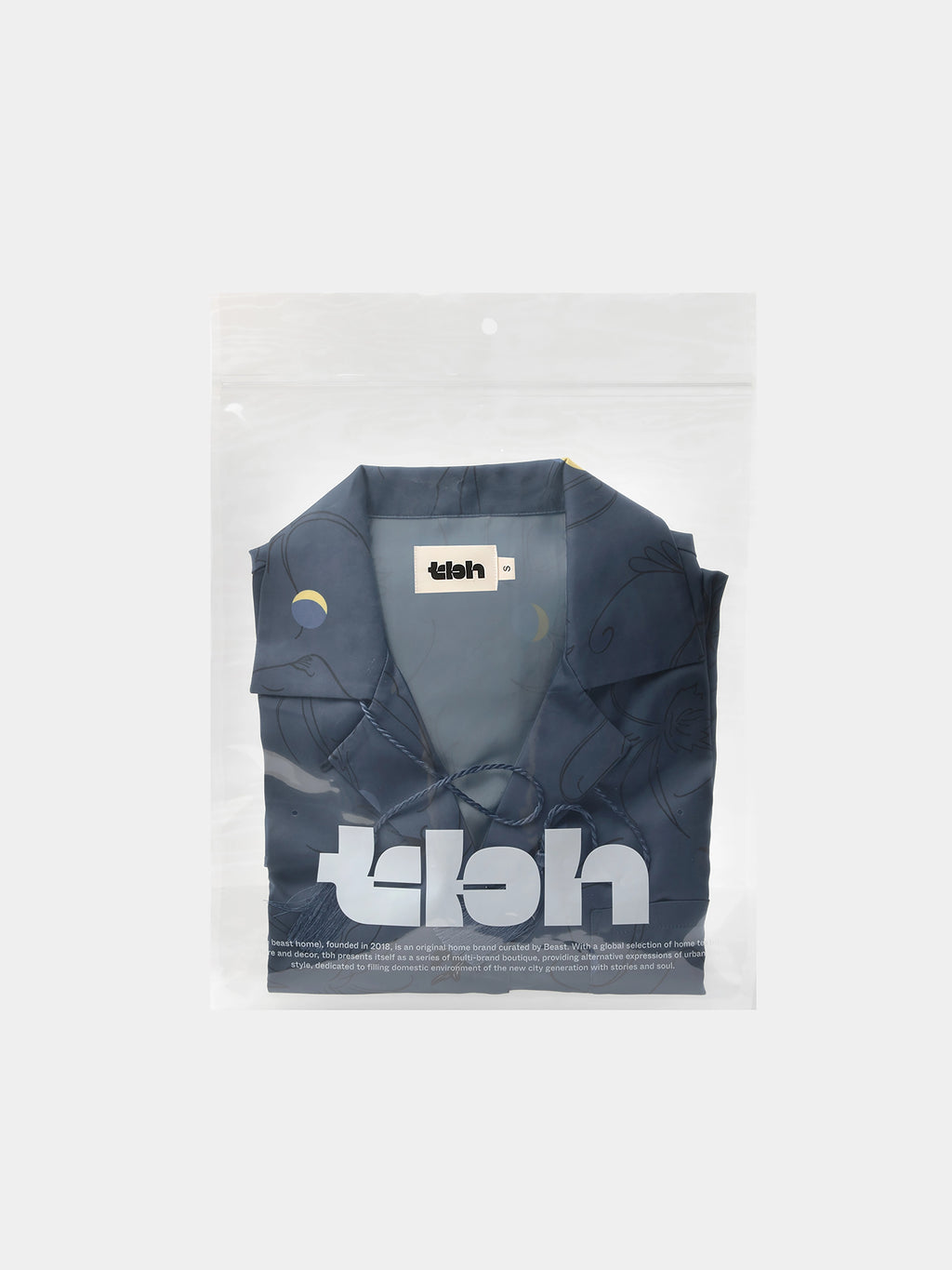 "Urban Jungle" Satin Loungewear Set Short Sleeve – Night Blue