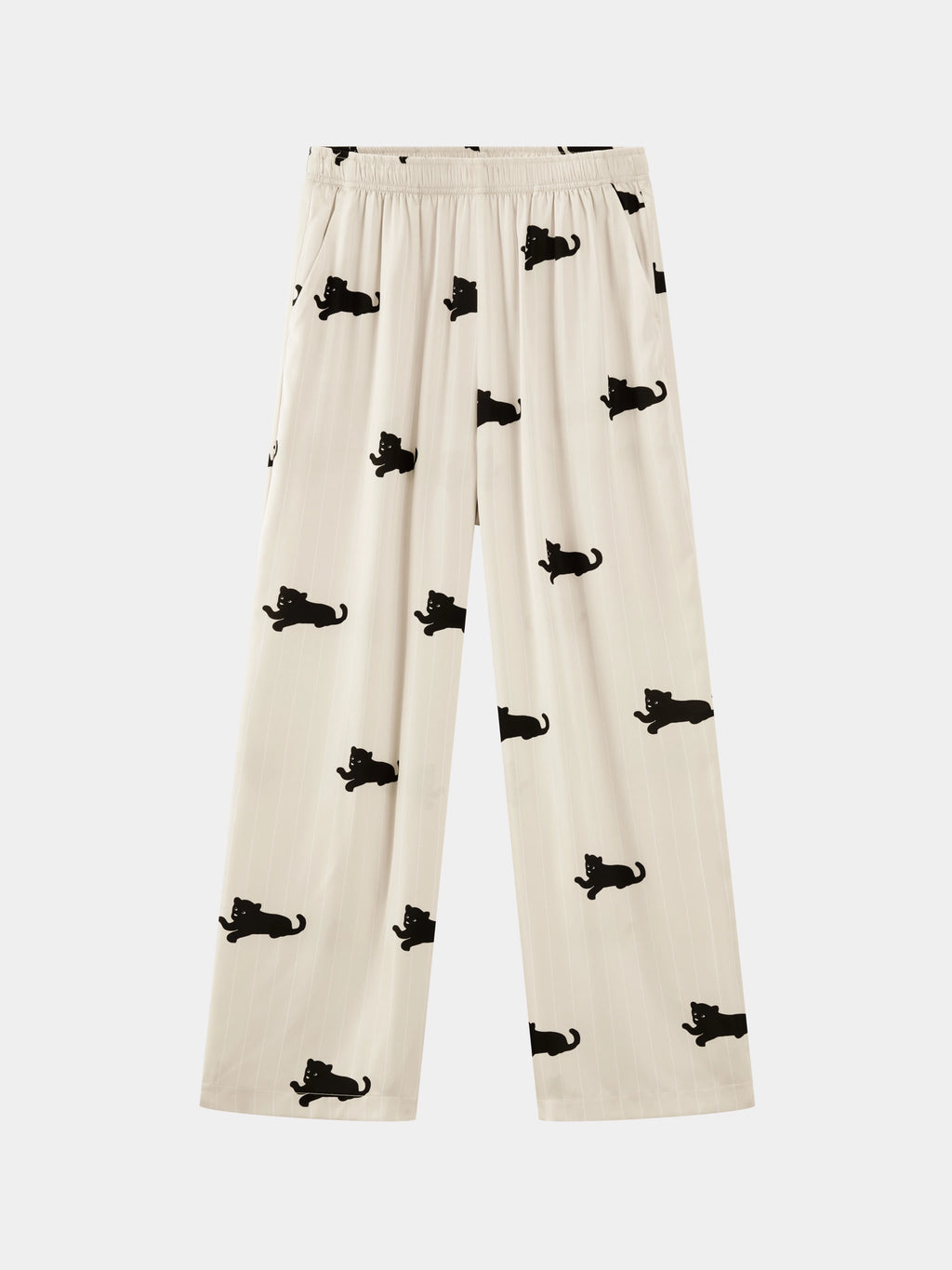 "Urban Jungle" Satin Loungewear Set Short Sleeve & Pants – Camel