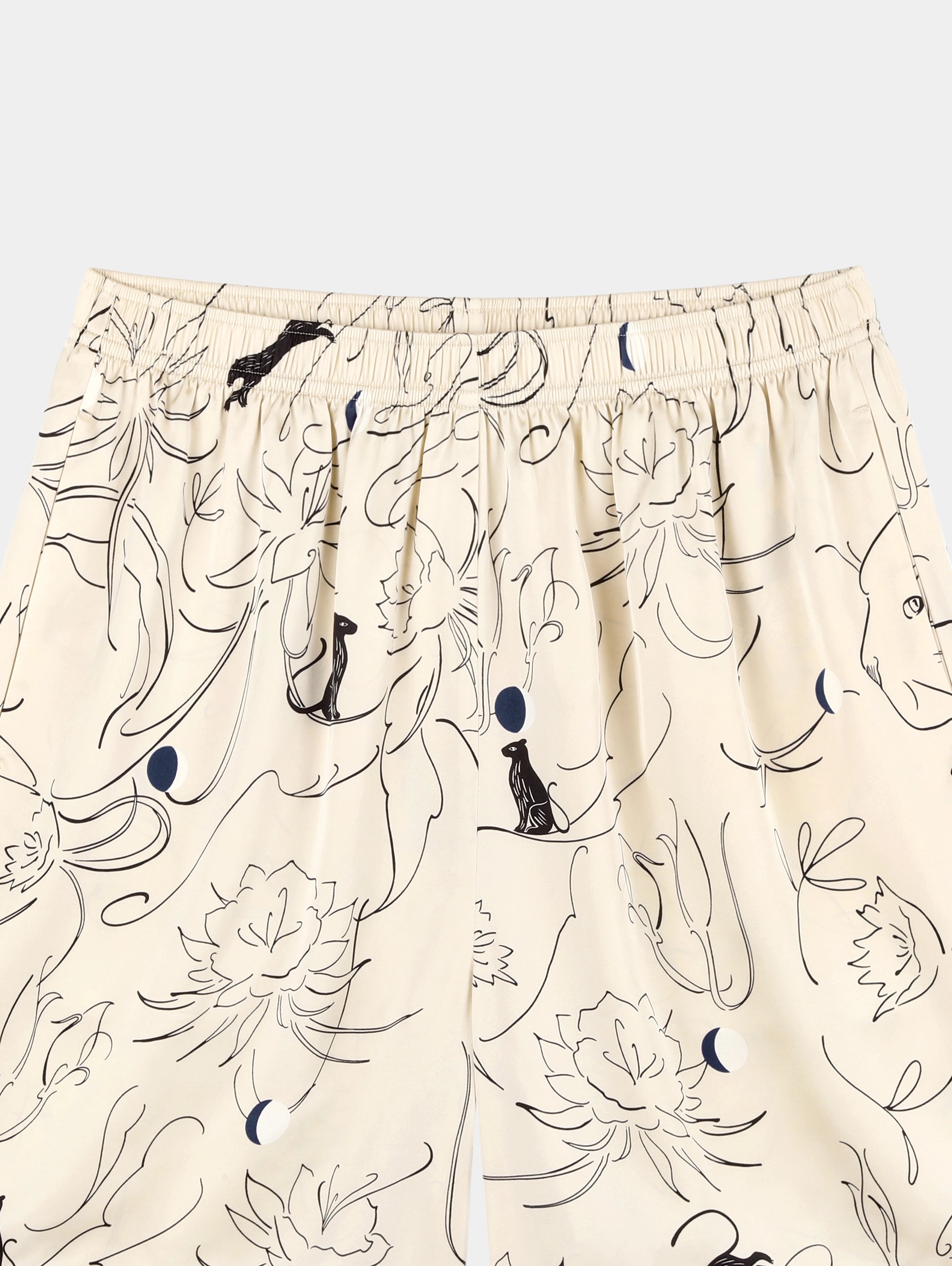"Urban Jungle" Satin Loungewear Set Short Sleeve & Pants – Dune Gold