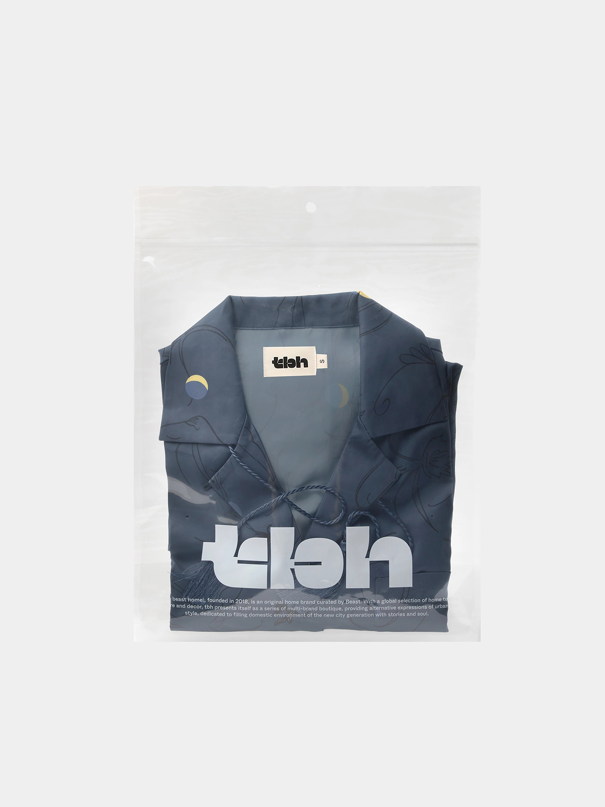 "Urban Jungle" Satin Loungewear Set Short Sleeve & Pants – Night Blue