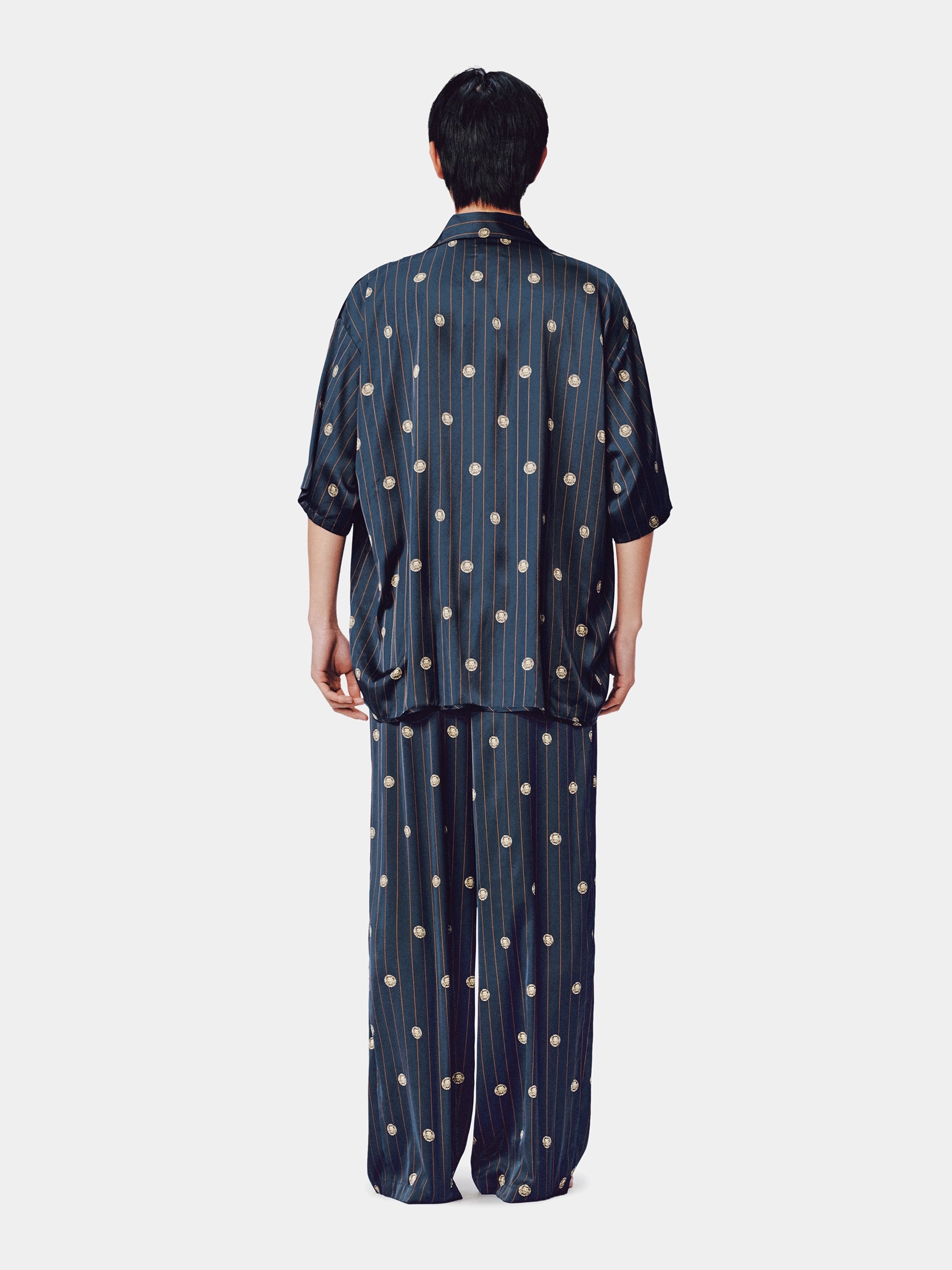 "Urban Jungle" Satin Loungewear Set Short Sleeve & Pants – Wishing Coin