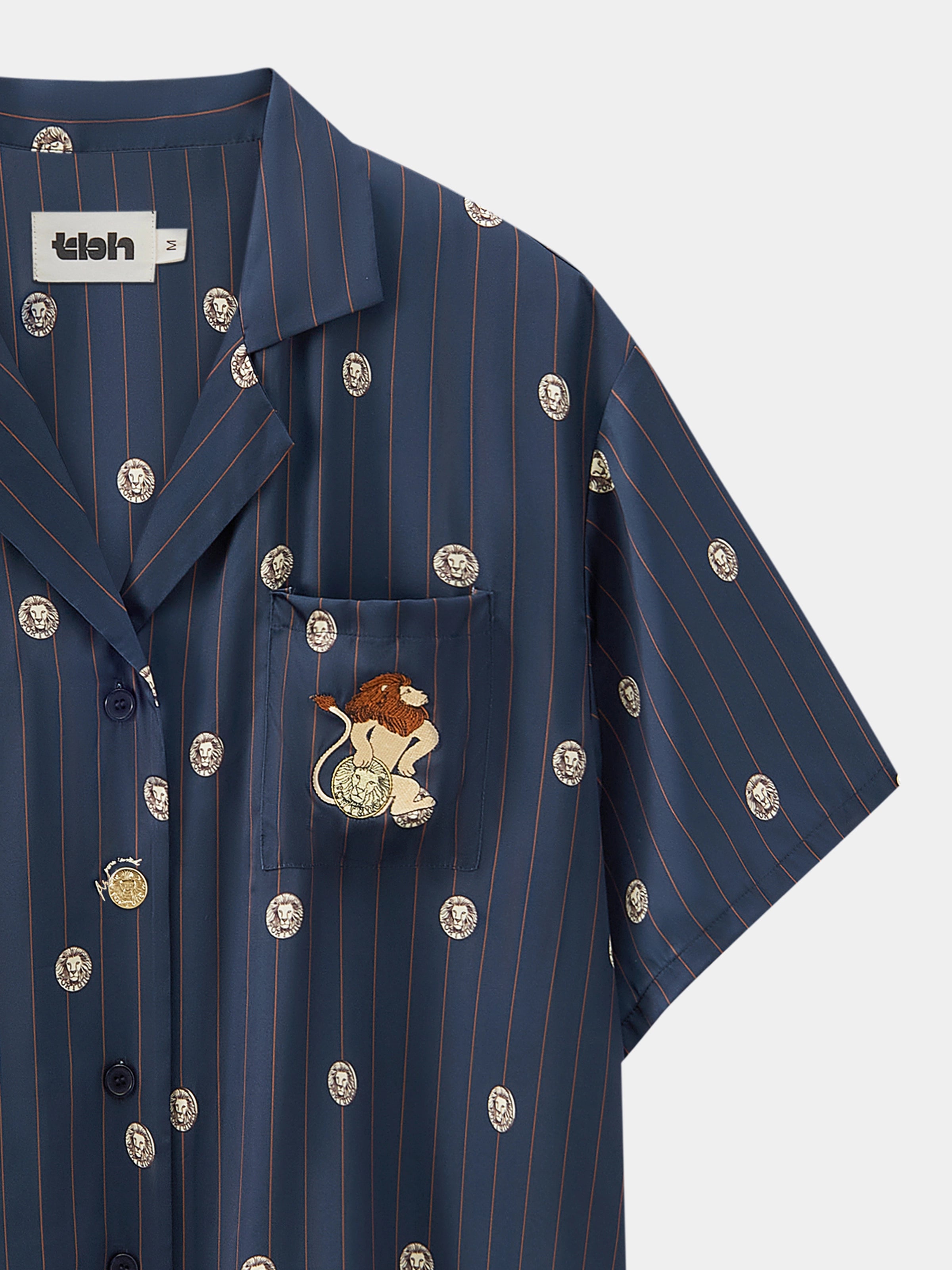 "Urban Jungle" Satin Loungewear Set Short Sleeve & Pants – Wishing Coin