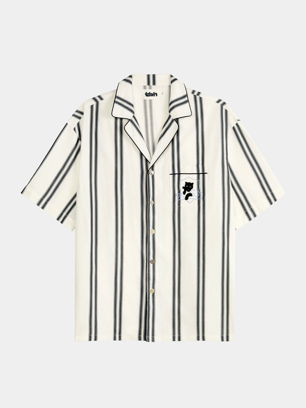 "Urban Jungle" Tencel Cotton Blend Loungewear Set Short Sleeve & Pants – Moonlight White