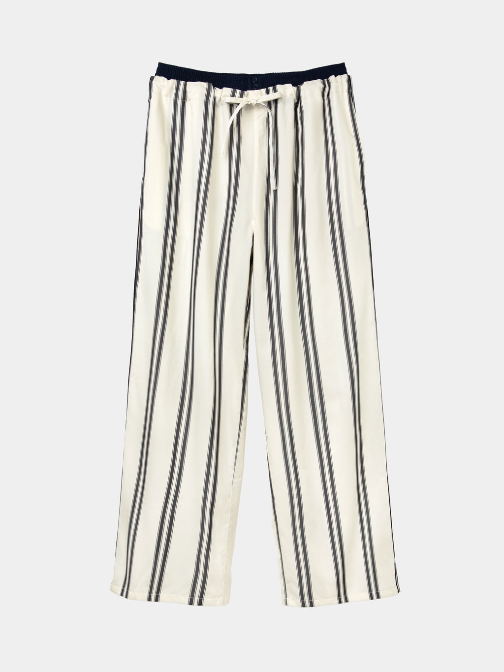 "Urban Jungle" Tencel Cotton Blend Loungewear Set Short Sleeve & Pants – Moonlight White