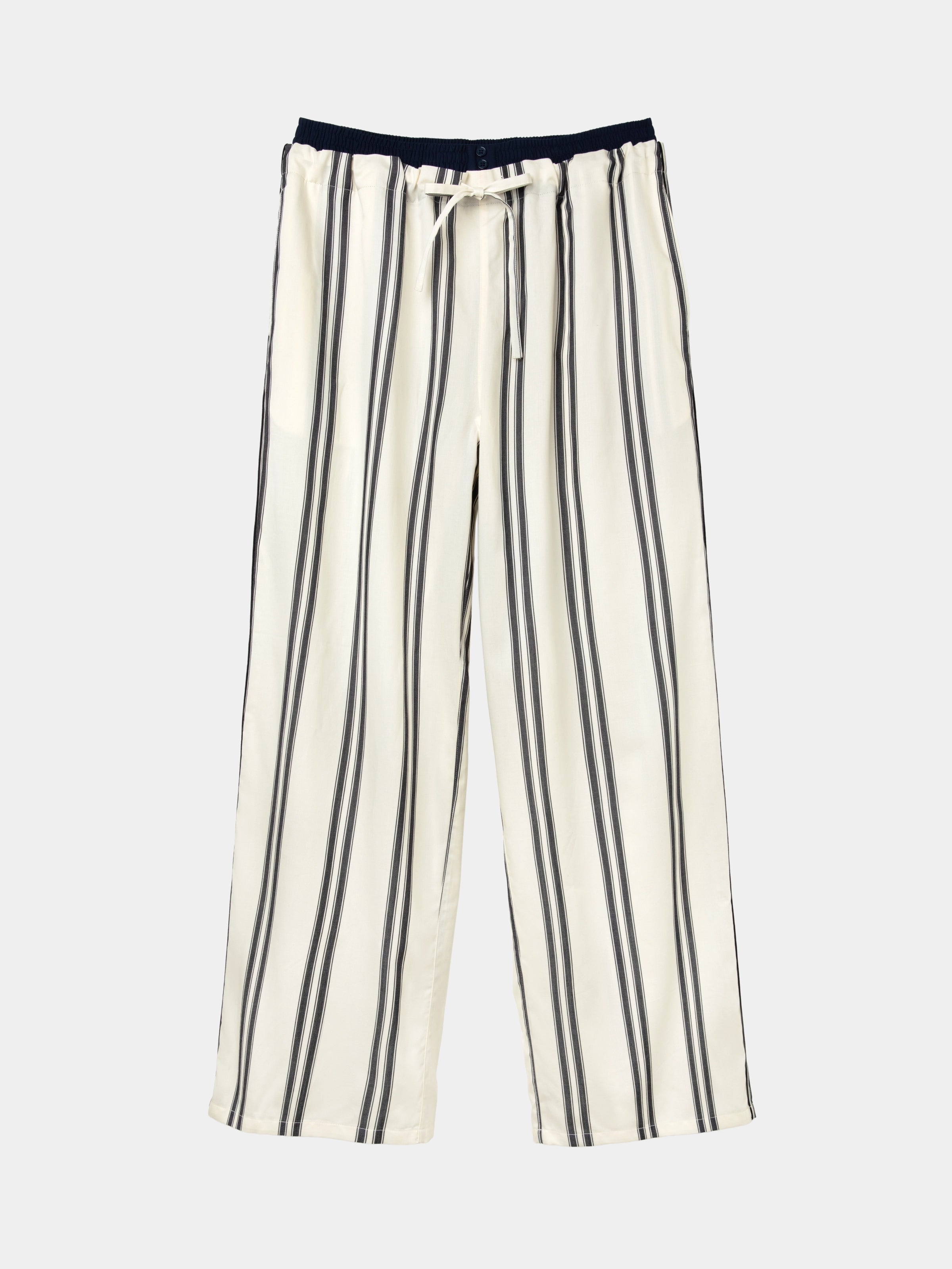 "Urban Jungle" Tencel Cotton Blend Loungewear Set Short Sleeve & Pants – Moonlight White