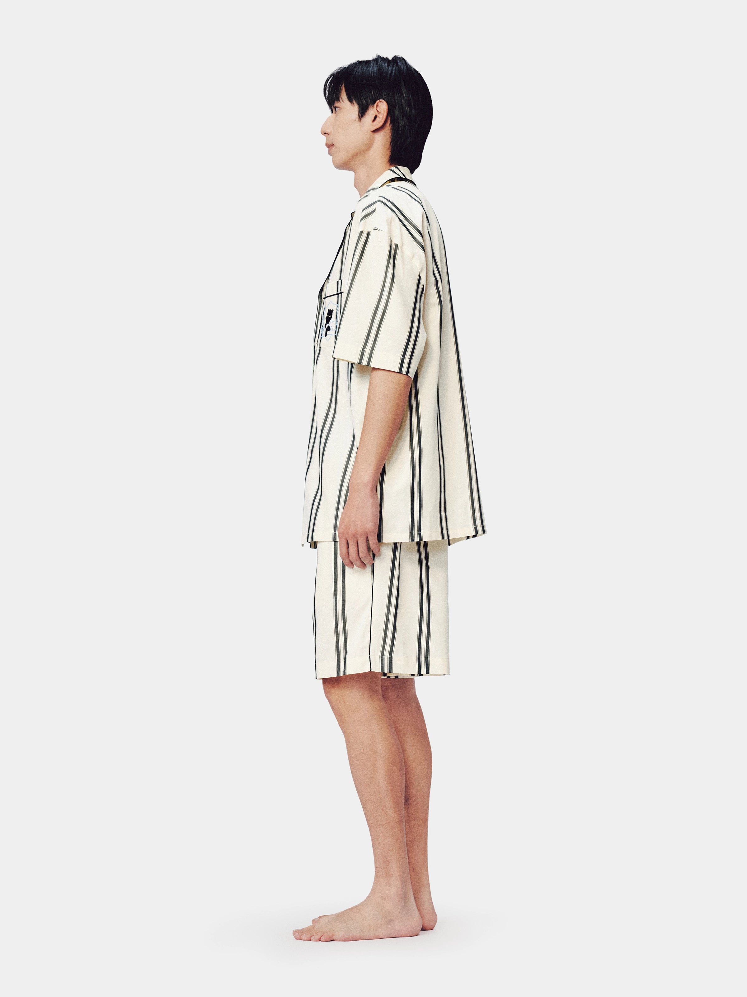 "Urban Jungle" Tencel Cotton Blend Loungewear Set Short Sleeve – Moonlight White