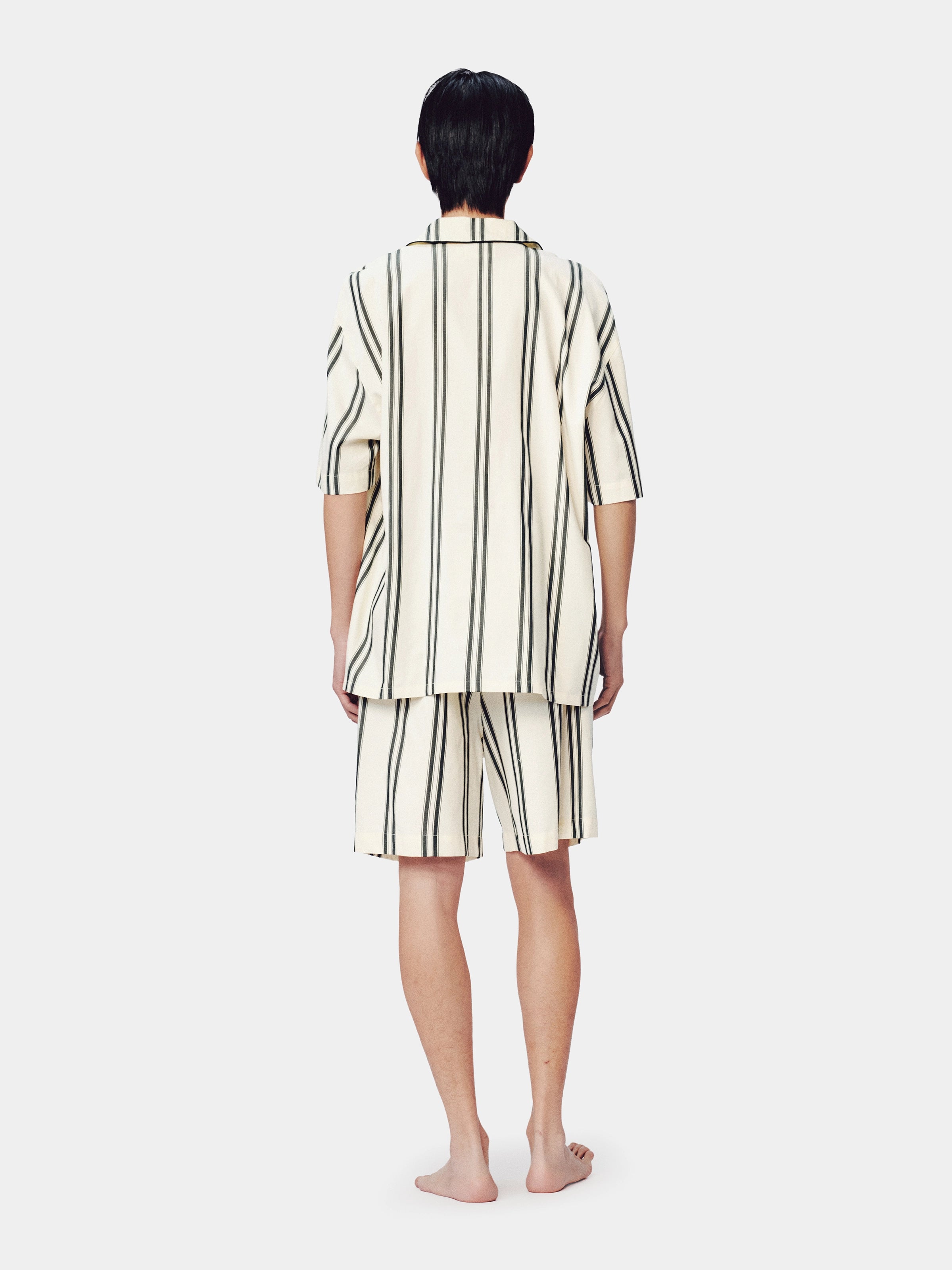 "Urban Jungle" Tencel Cotton Blend Loungewear Set Short Sleeve – Moonlight White