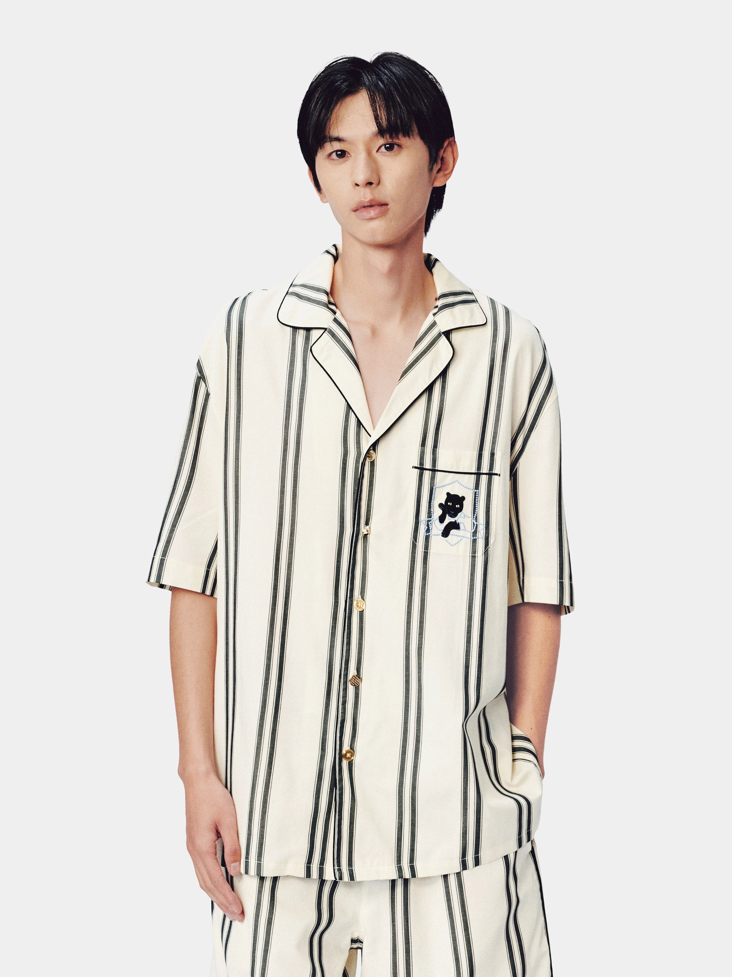 "Urban Jungle" Tencel Cotton Blend Loungewear Set Short Sleeve – Moonlight White