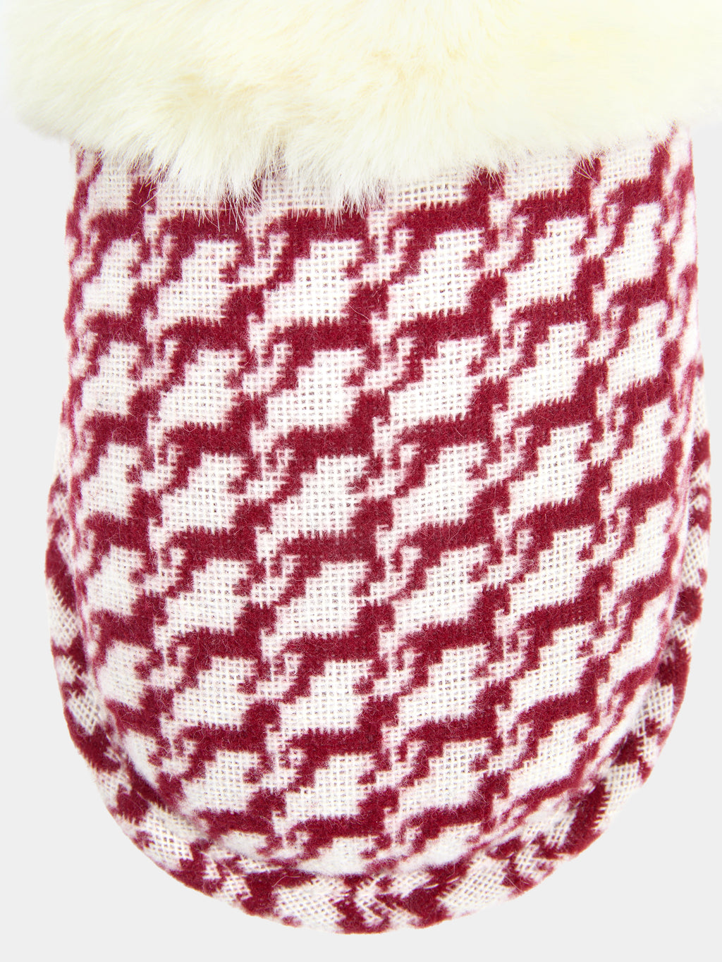"Year of the Horse" Fluffy Slippers – Houndstooth Red