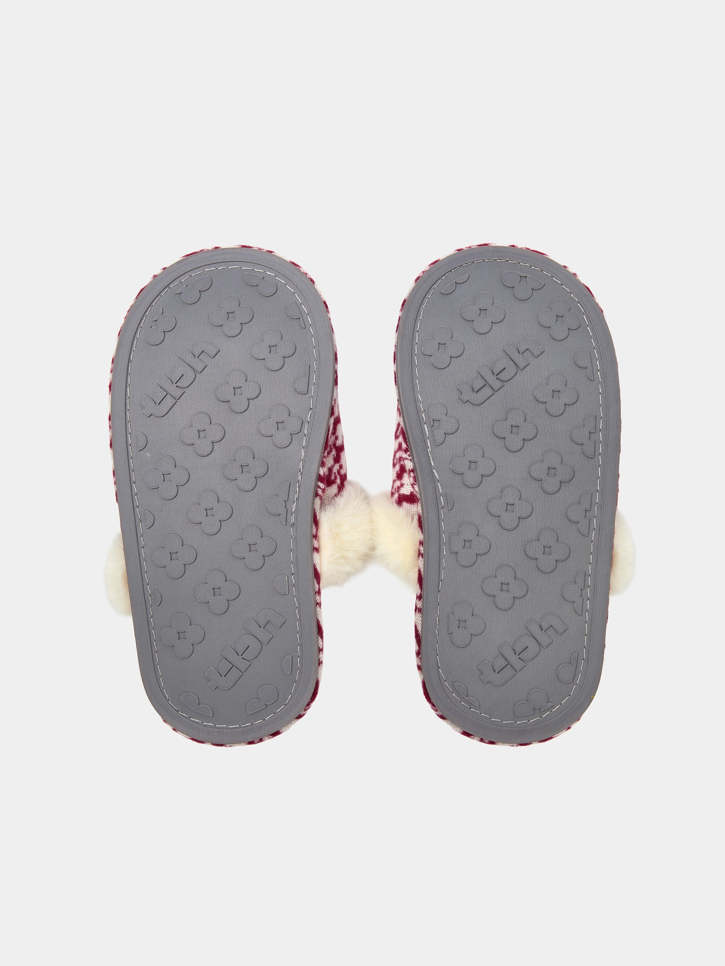 "Year of the Horse" Fluffy Slippers – Houndstooth Red
