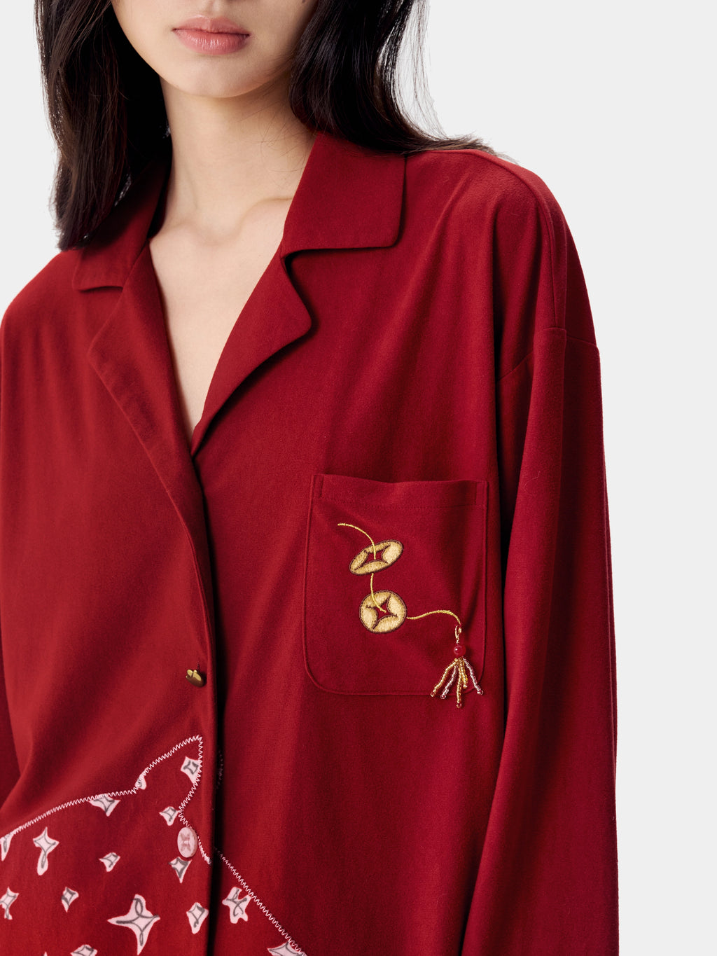 "Year of the Horse" Polar Fleece Loungewear Set – Fortune Red