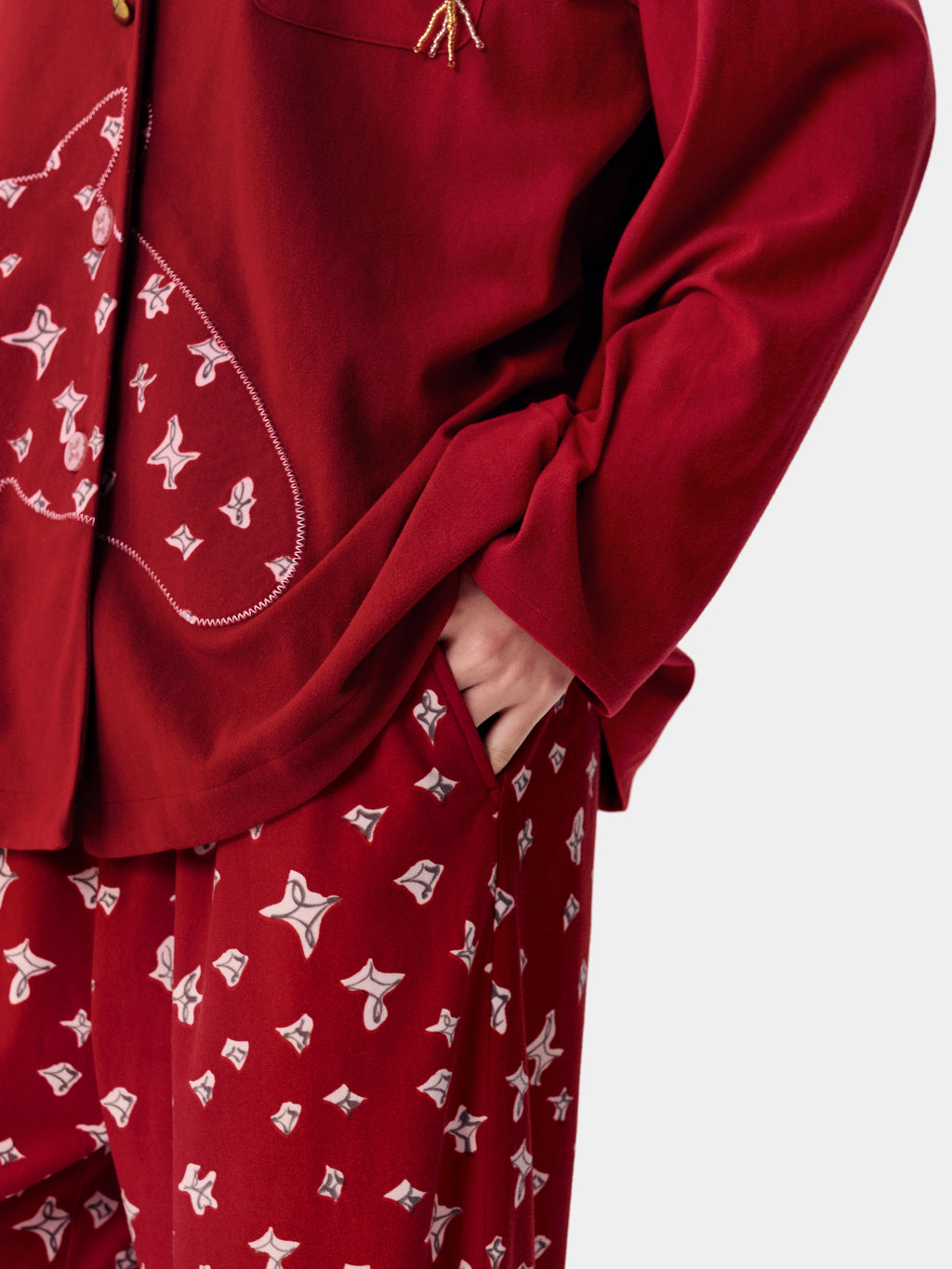 "Year of the Horse" Polar Fleece Loungewear Set – Fortune Red