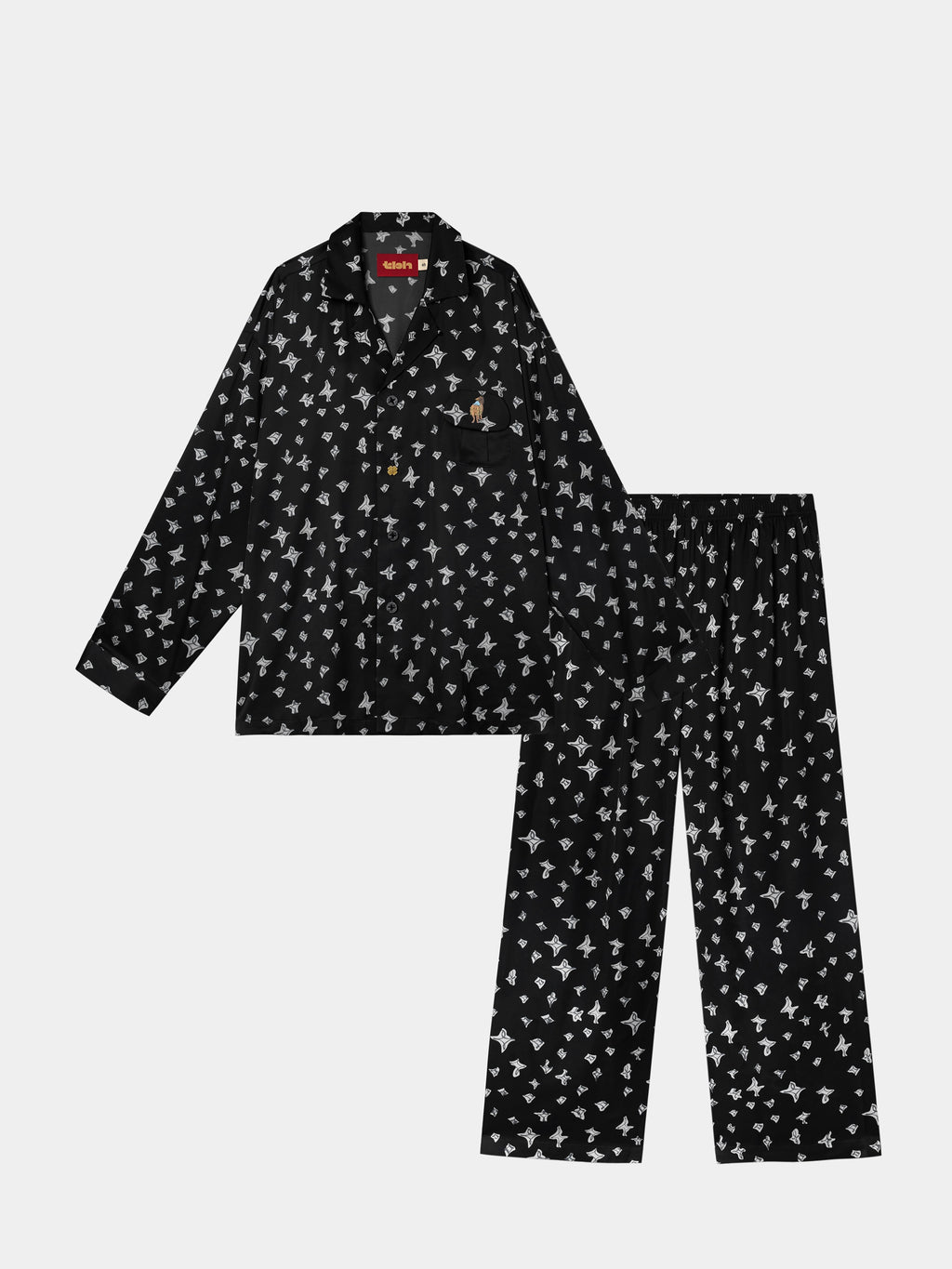 "Year of the Horse" Satin Loungewear Set – Lucky Black