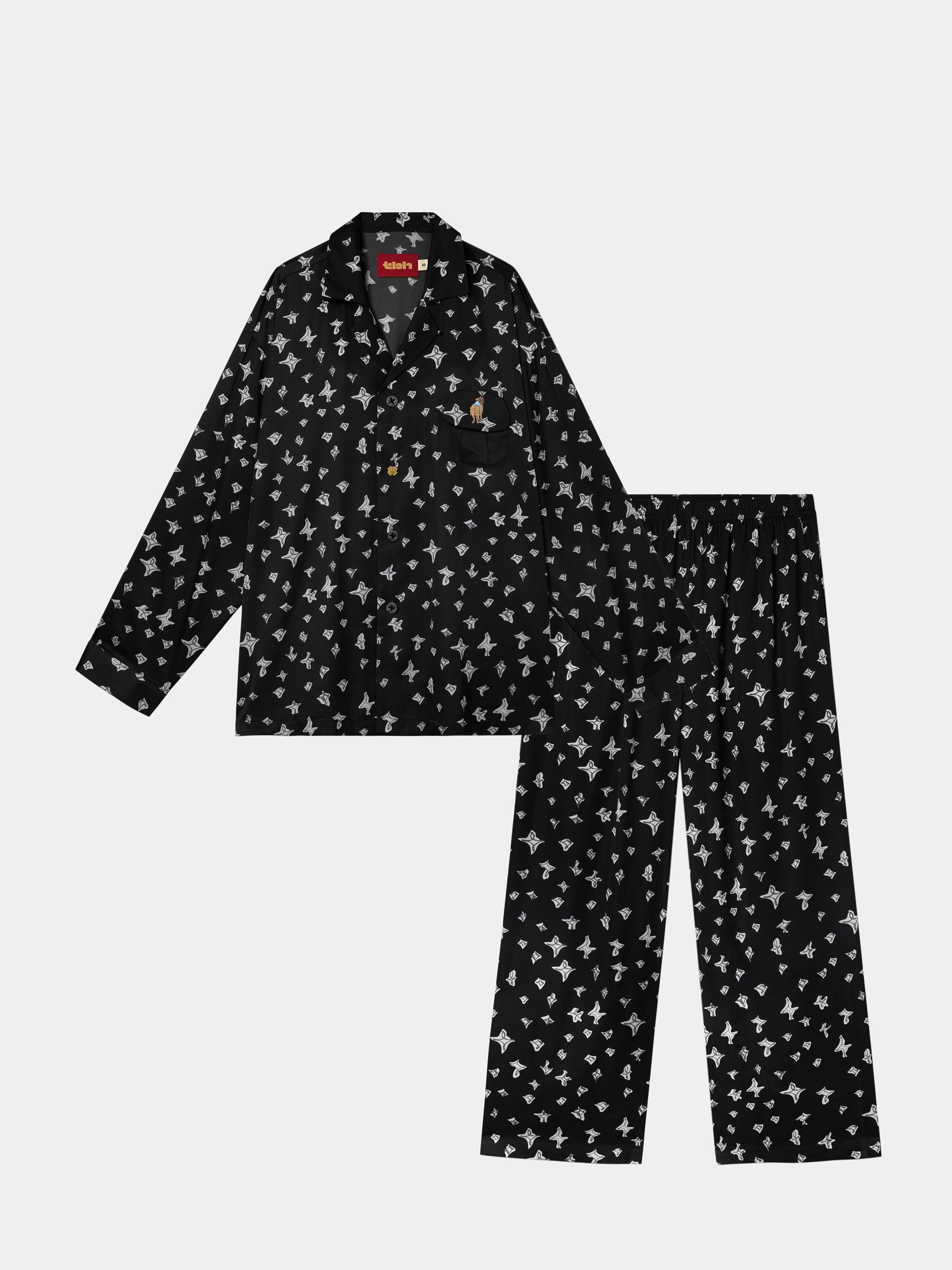 "Year of the Horse" Satin Loungewear Set – Lucky Black