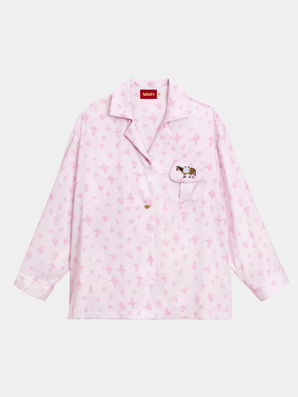 "Year of the Horse" Satin Loungewear Set – Petal Pink
