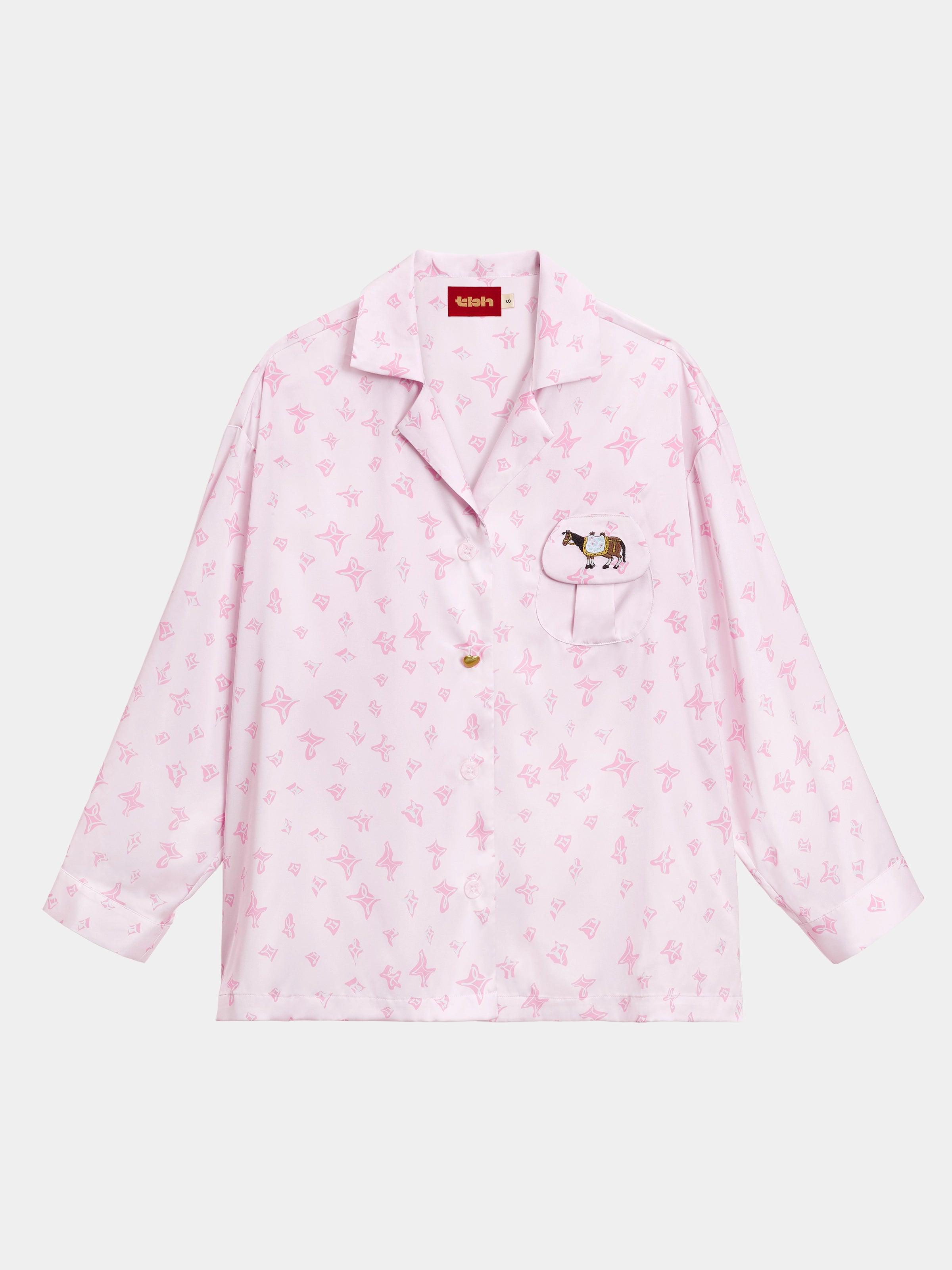 "Year of the Horse" Satin Loungewear Set – Petal Pink