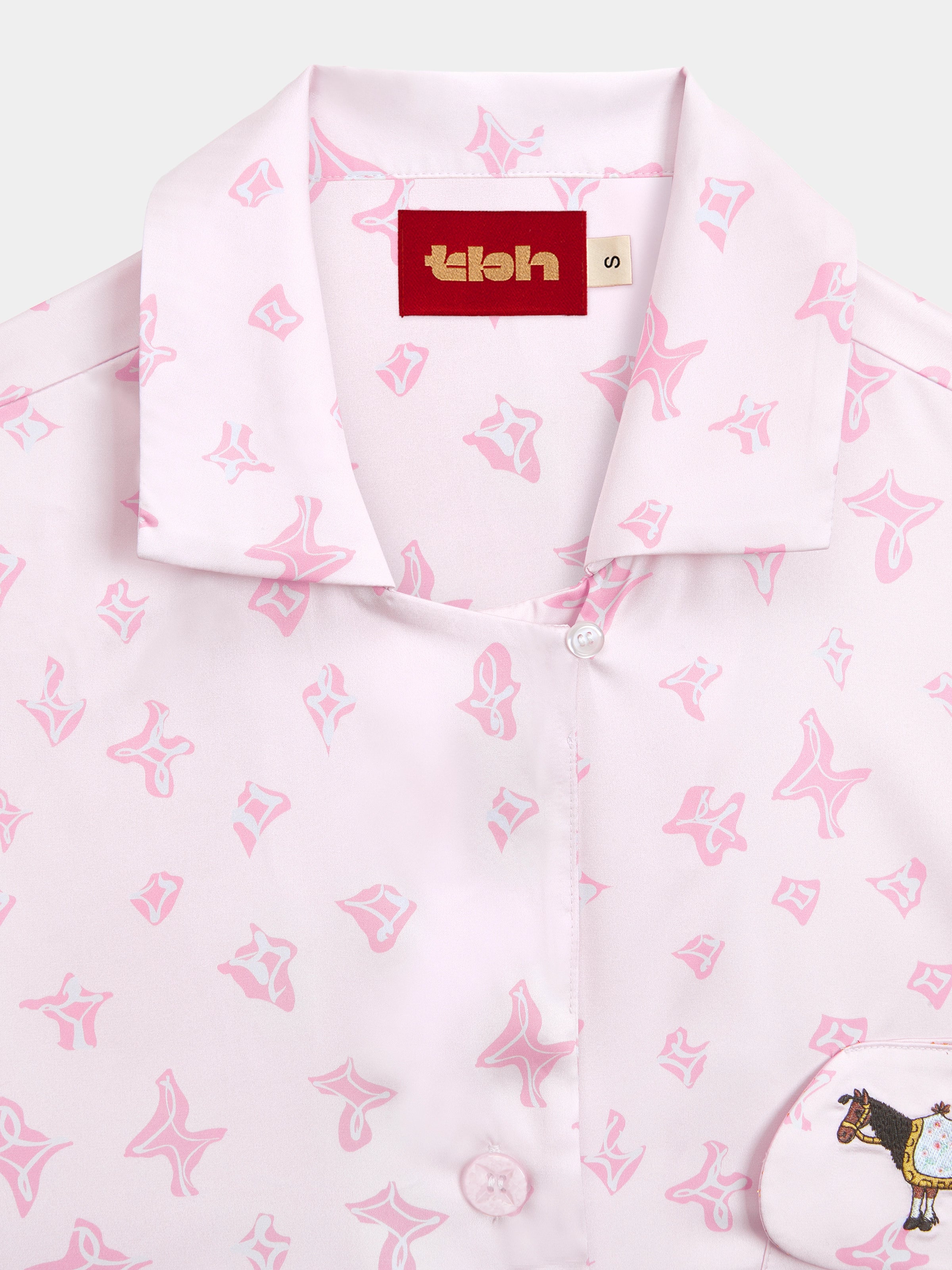 "Year of the Horse" Satin Loungewear Set – Petal Pink