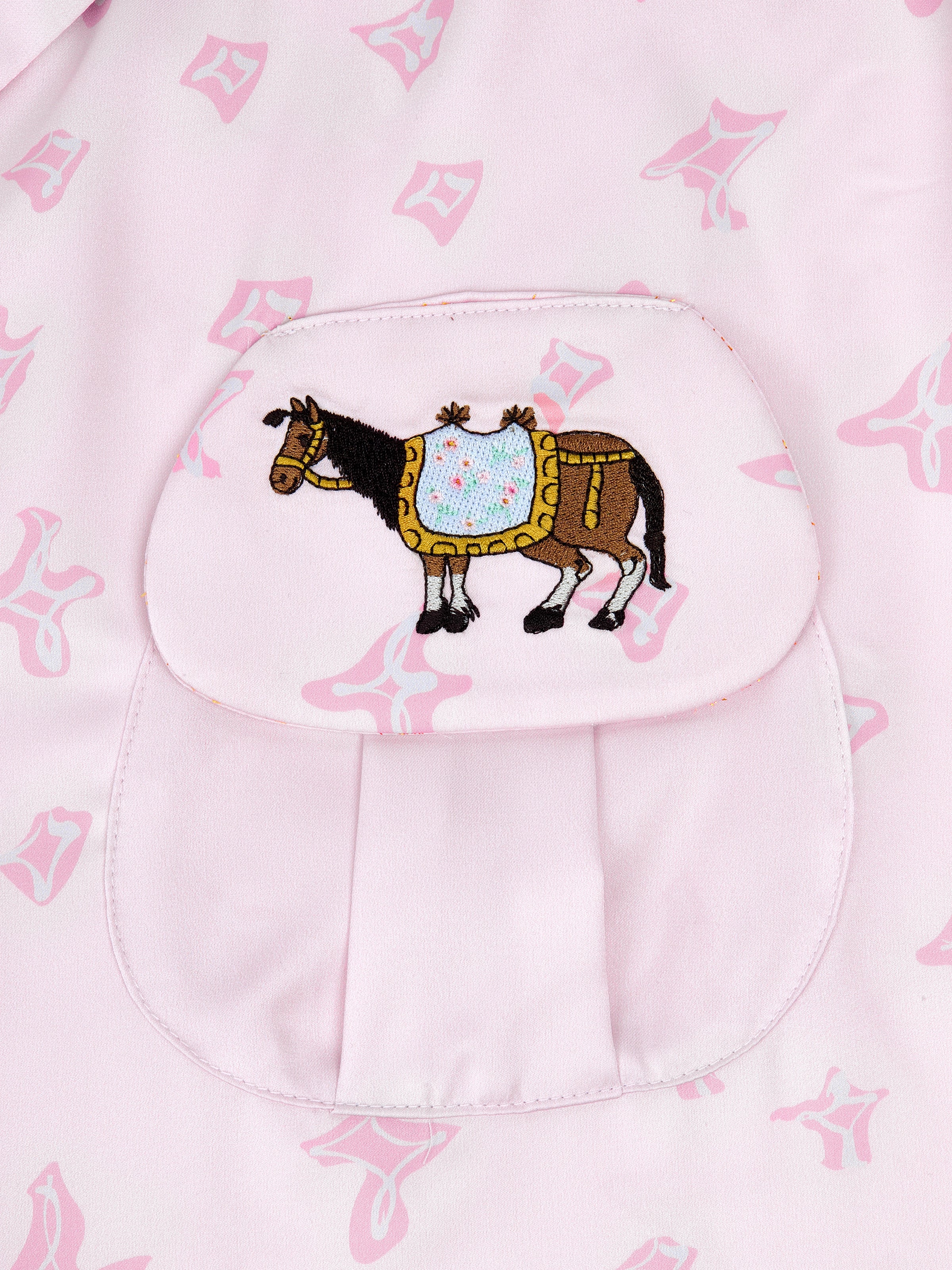 "Year of the Horse" Satin Loungewear Set – Petal Pink