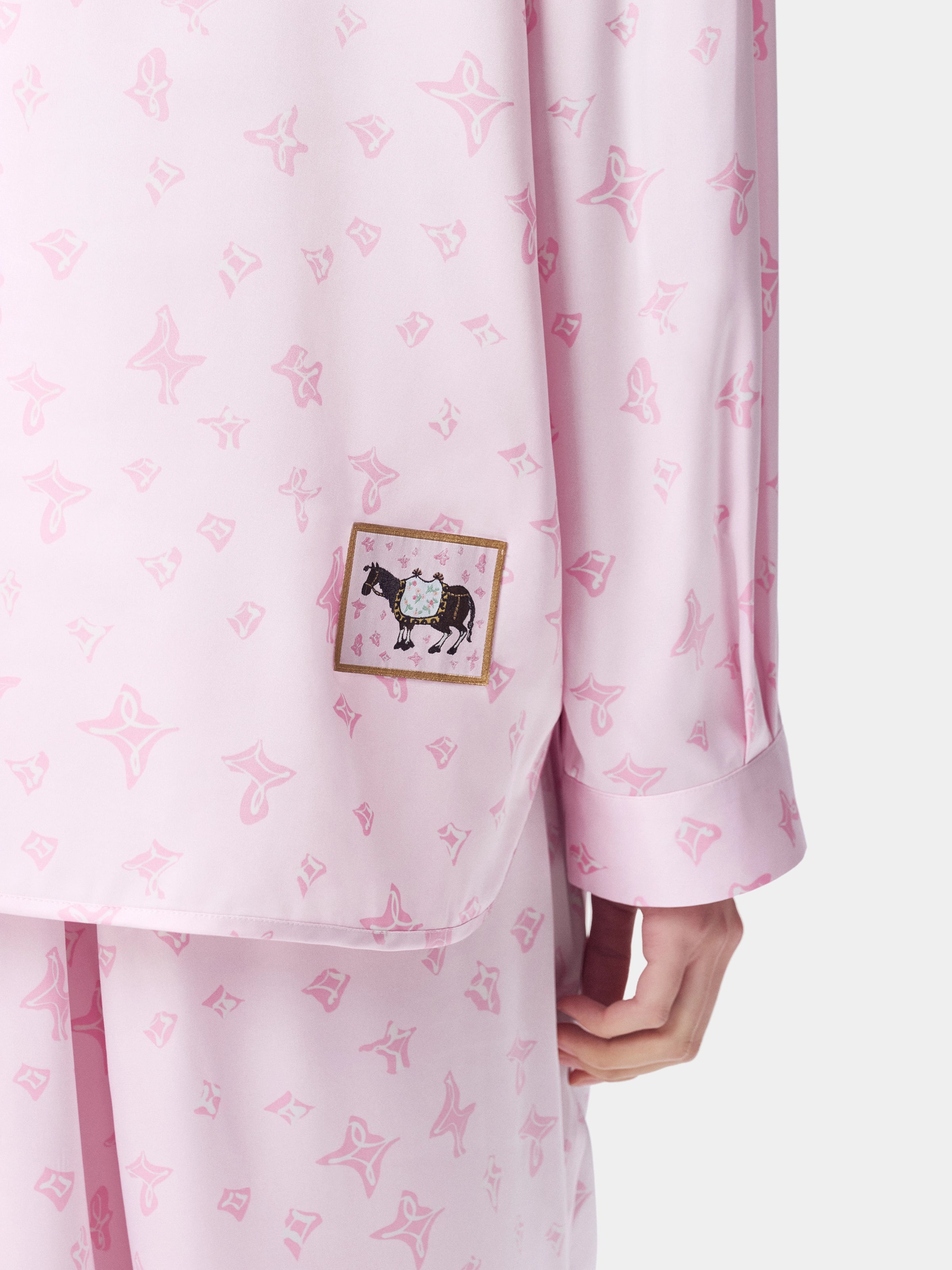 "Year of the Horse" Satin Loungewear Set – Petal Pink