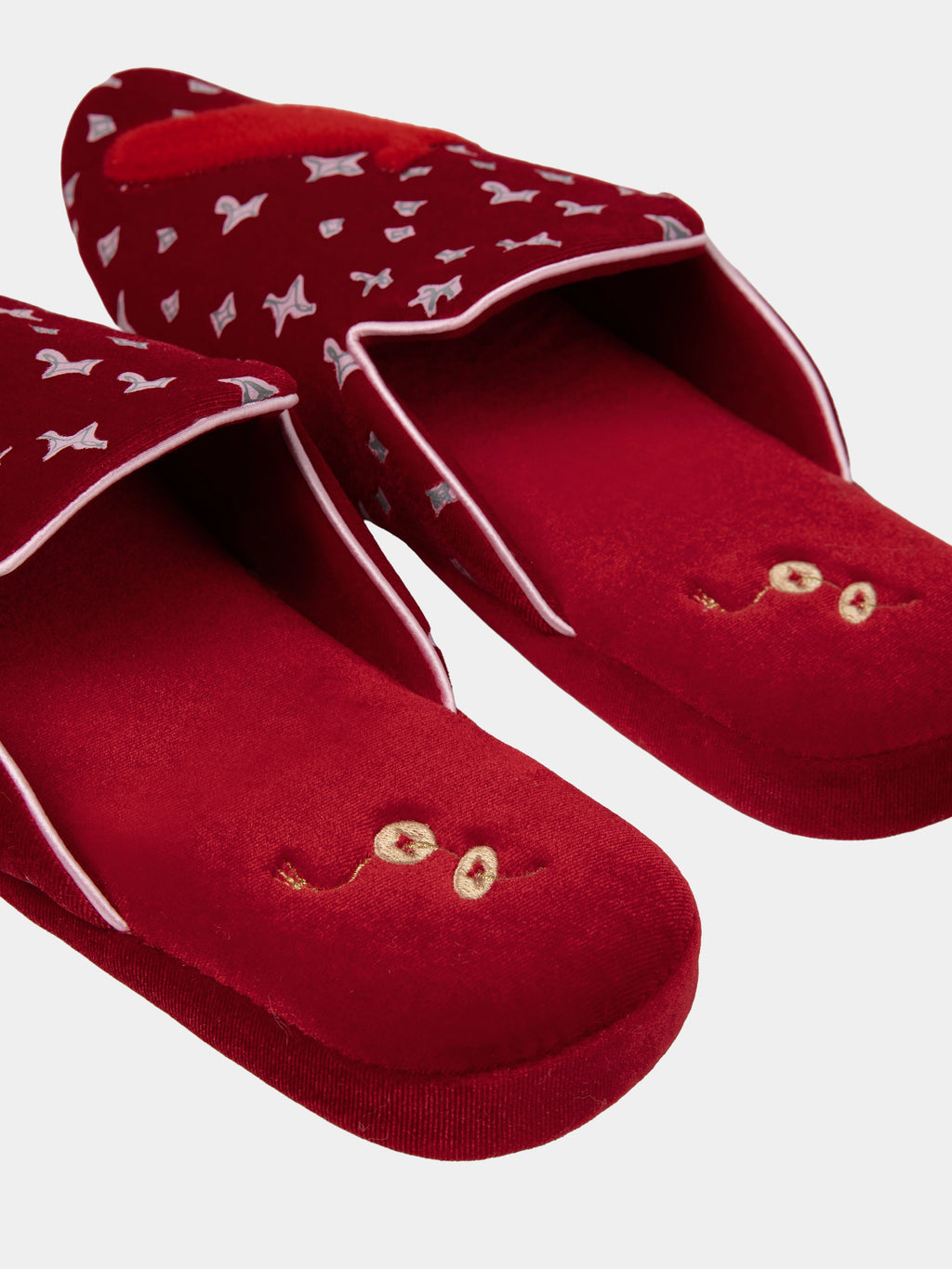 "Year of the Horse" Velvet Loafer Slippers – Fortune Red