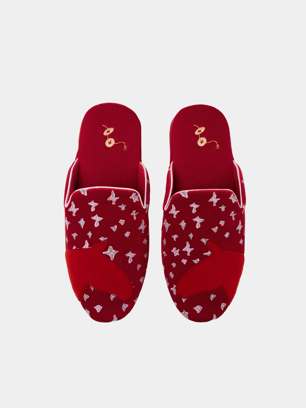 "Year of the Horse" Velvet Loafer Slippers – Fortune Red