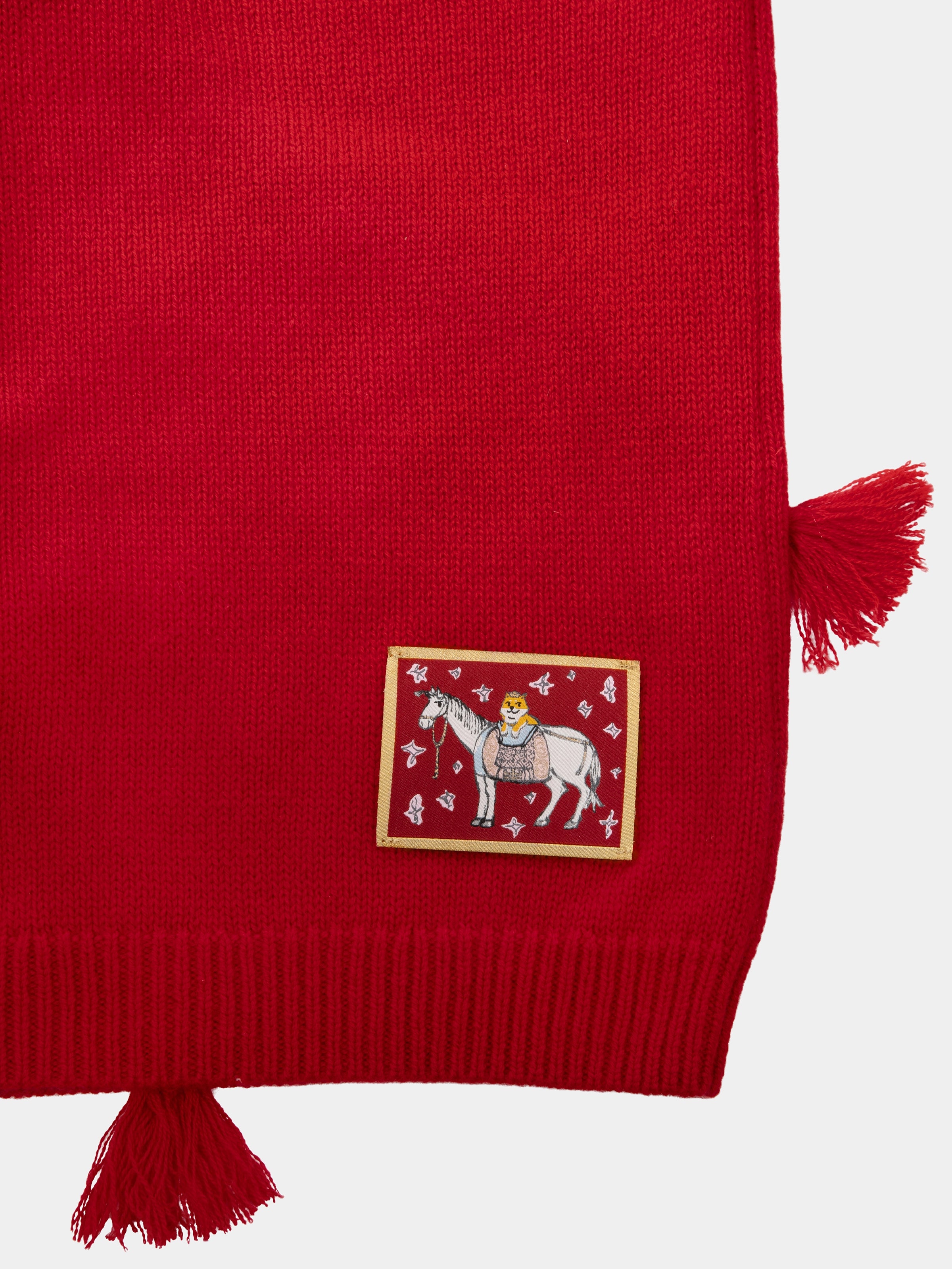 "Year of the Horse" Wool Cashmere Blend Cardigan – Fortune Red